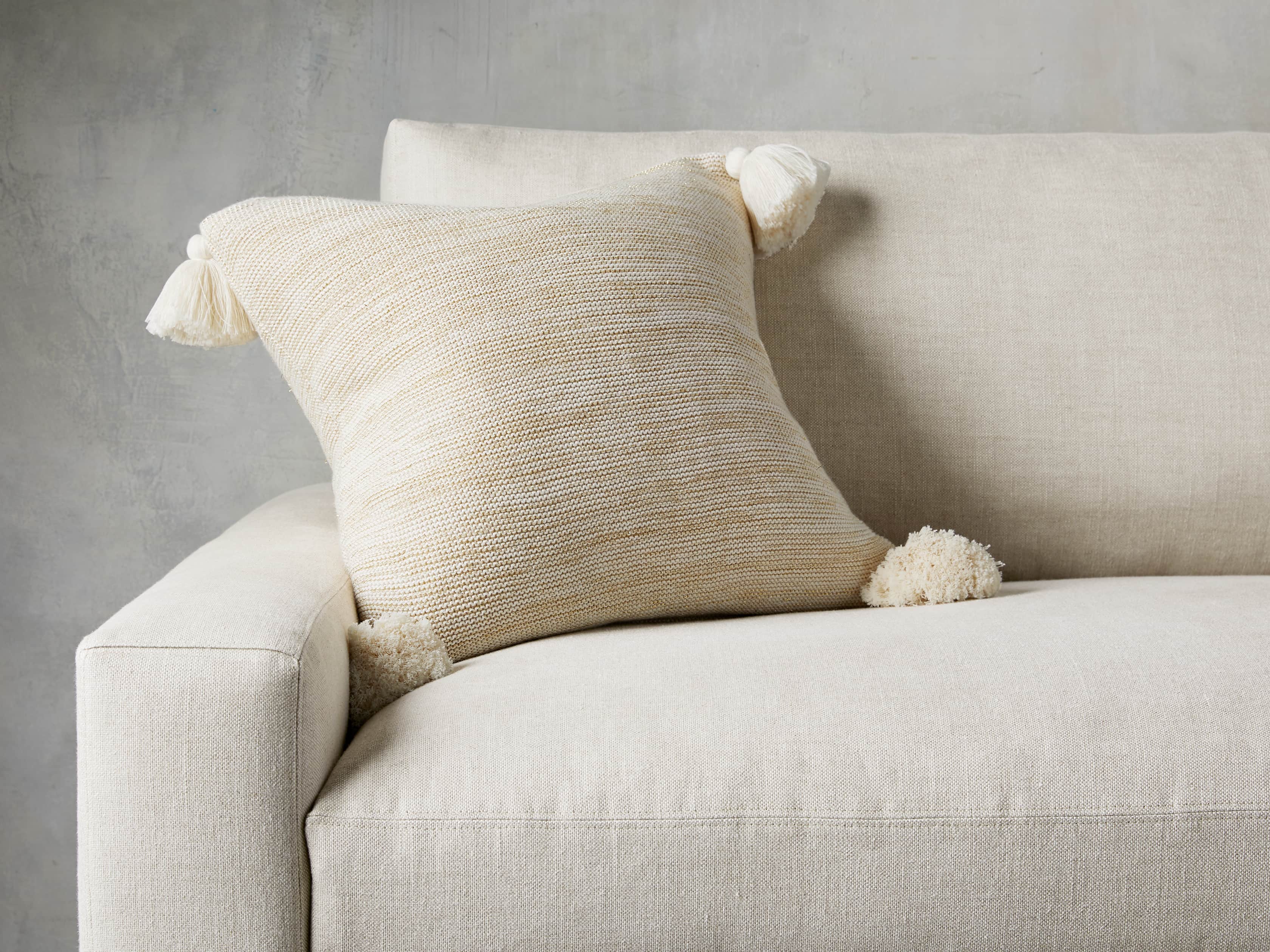 Metallic Knit Pillow in Gold
