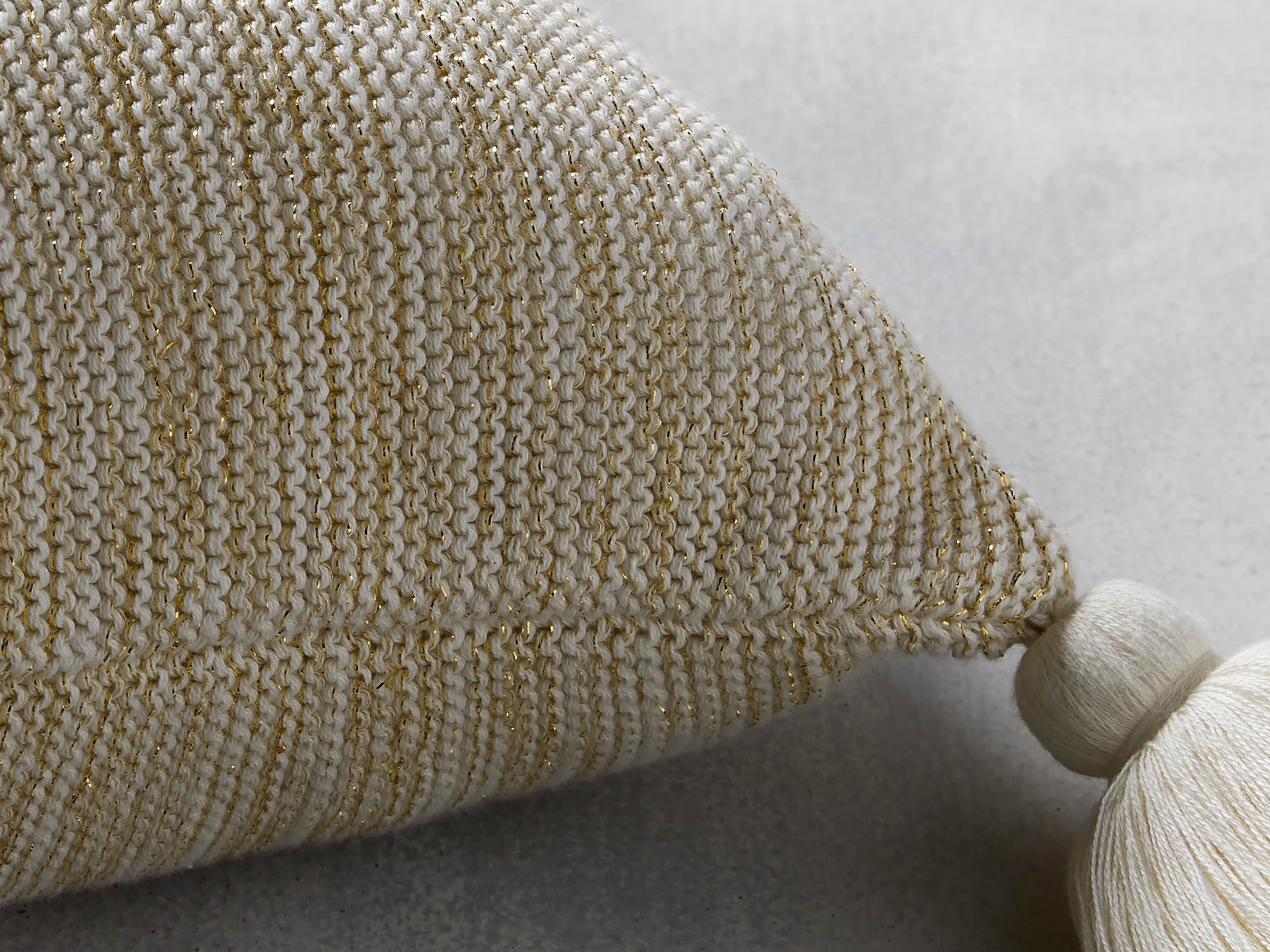 Metallic Knit Pillow in Gold