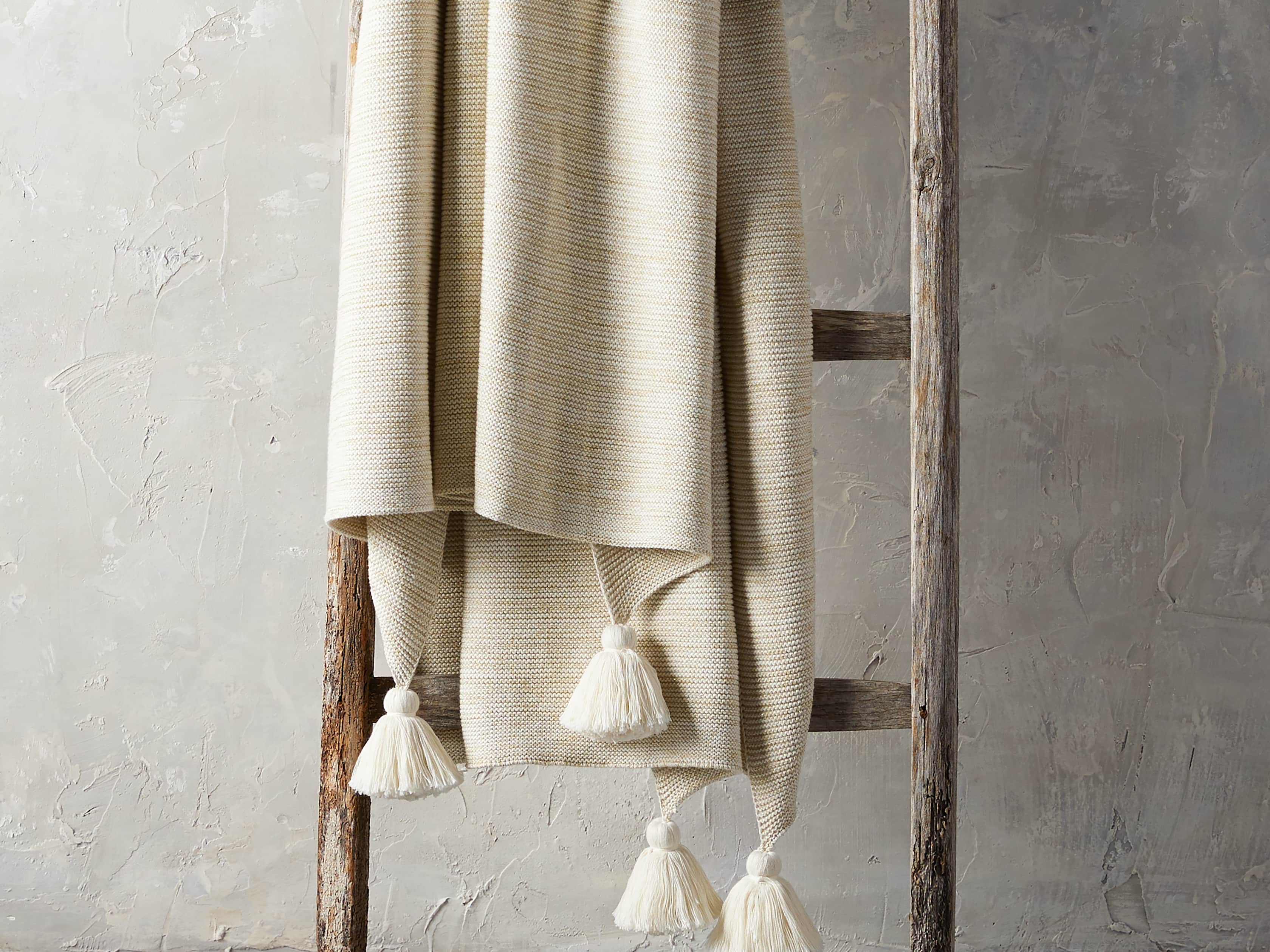 Metallic Knit Throw in Gold, slide 1 of 5