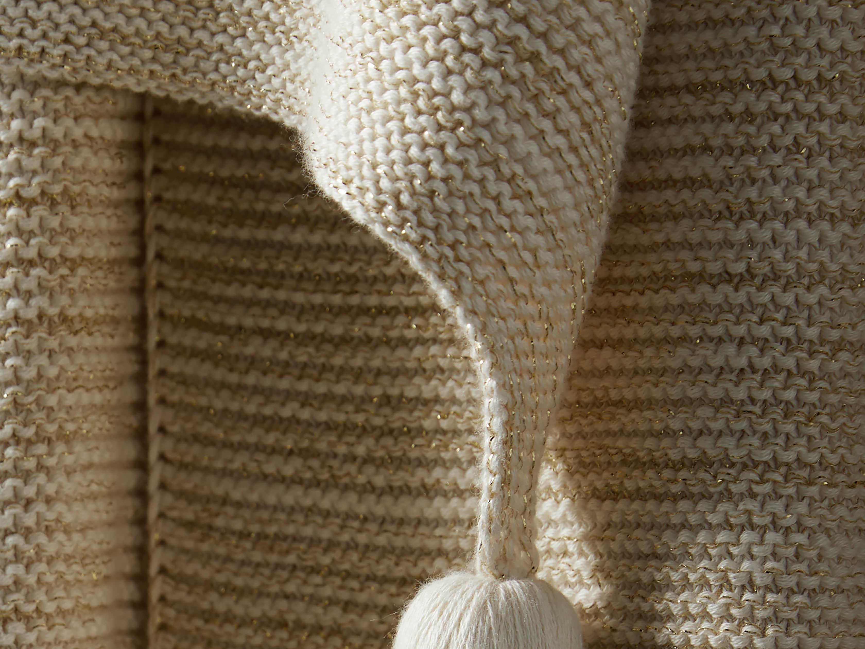 Metallic Knit Throw in Gold, slide 4 of 5