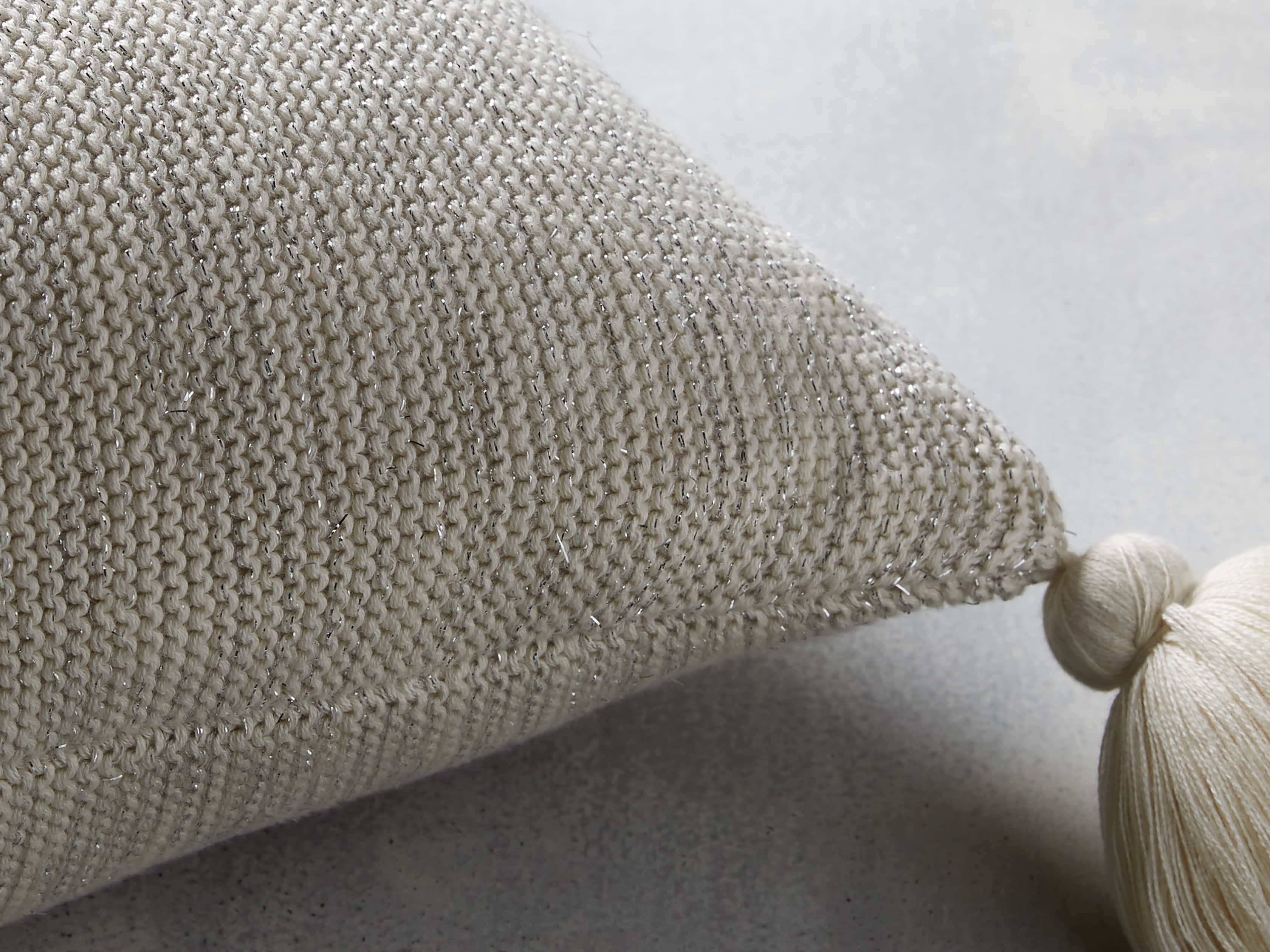 Metallic Knit Pillow in Silver, slide 3 of 3