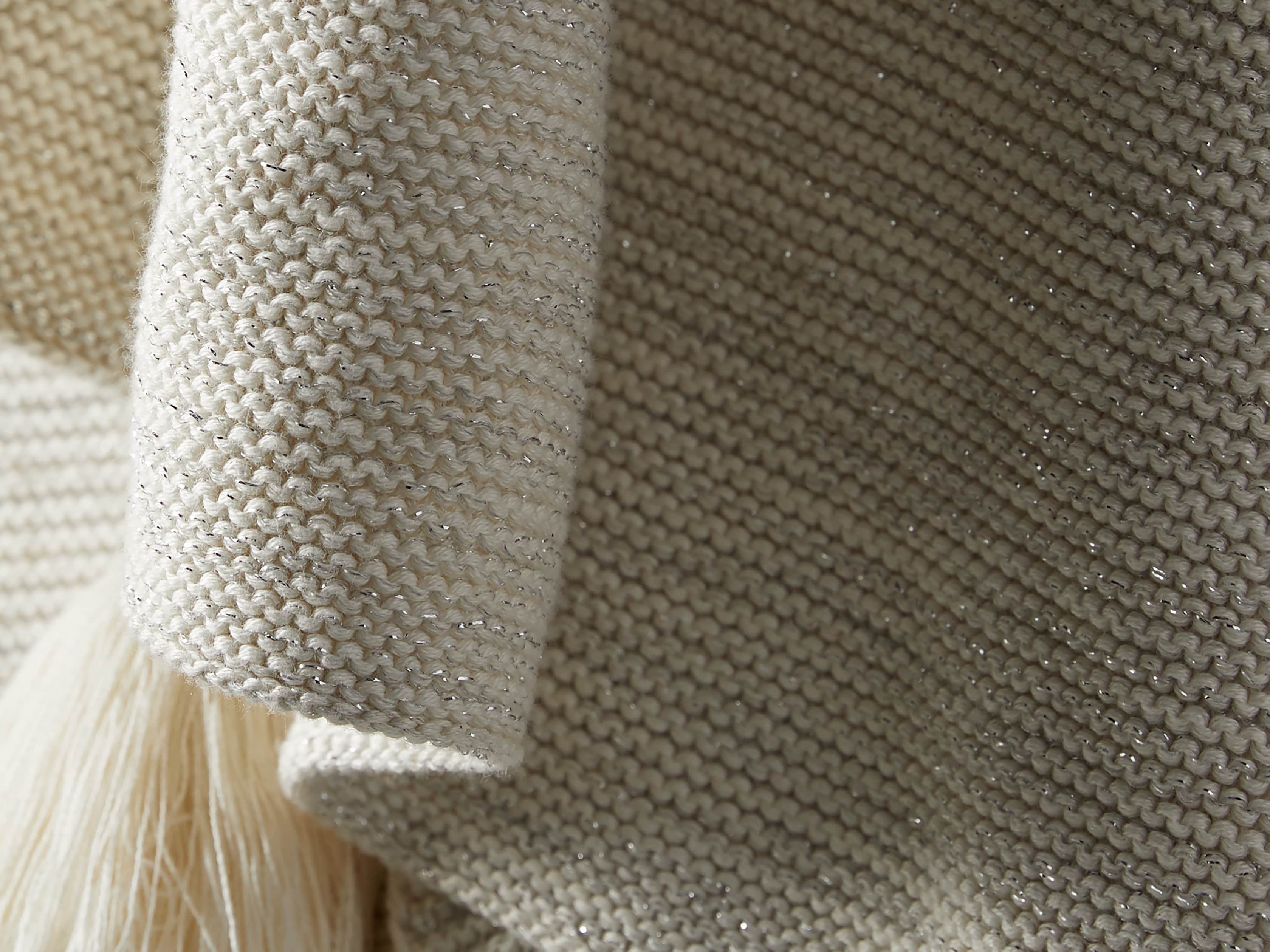 Metallic Knit Throw in Silver