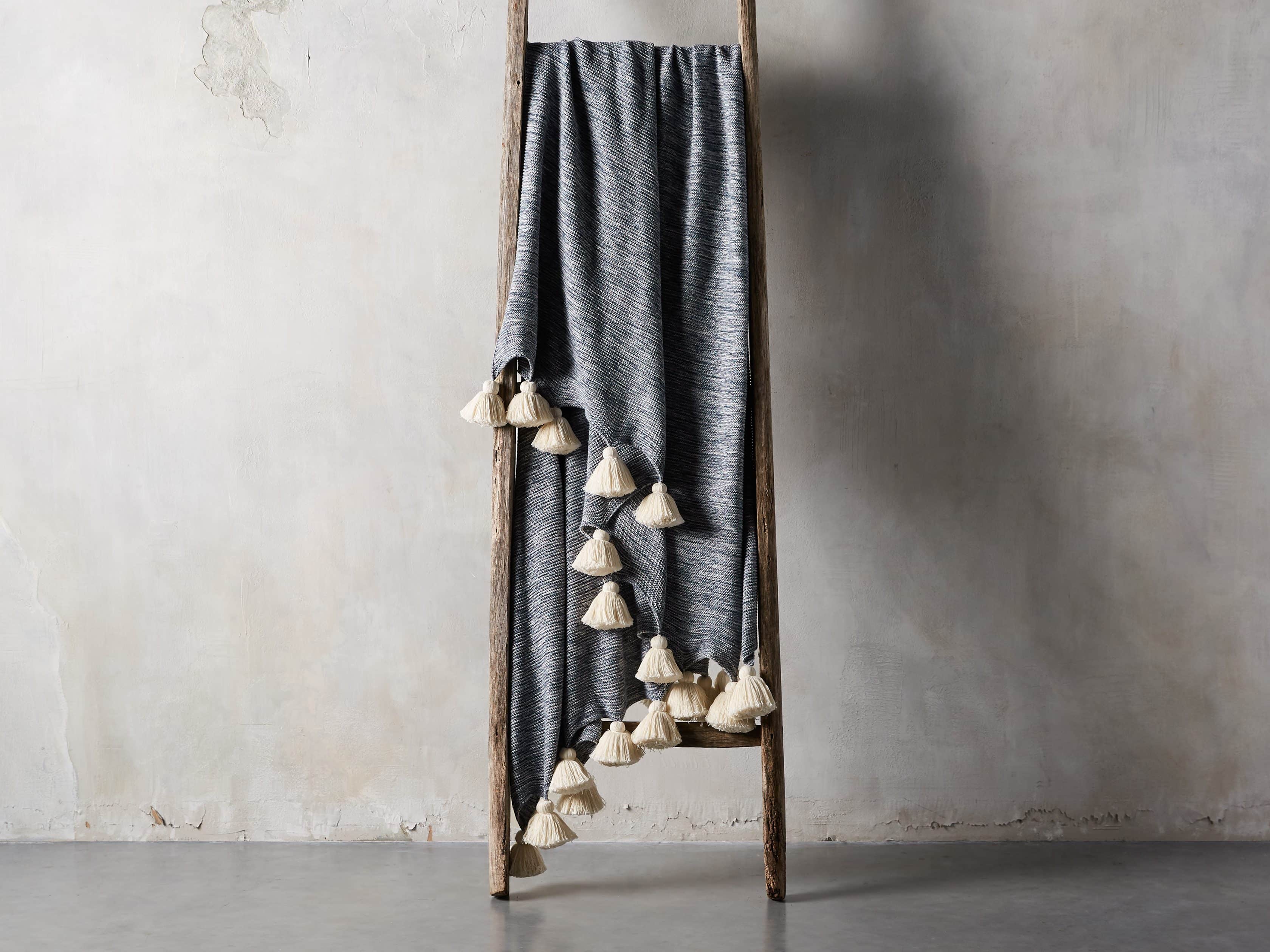 Marled Navy Knit 50" Throw, slide 2 of 5