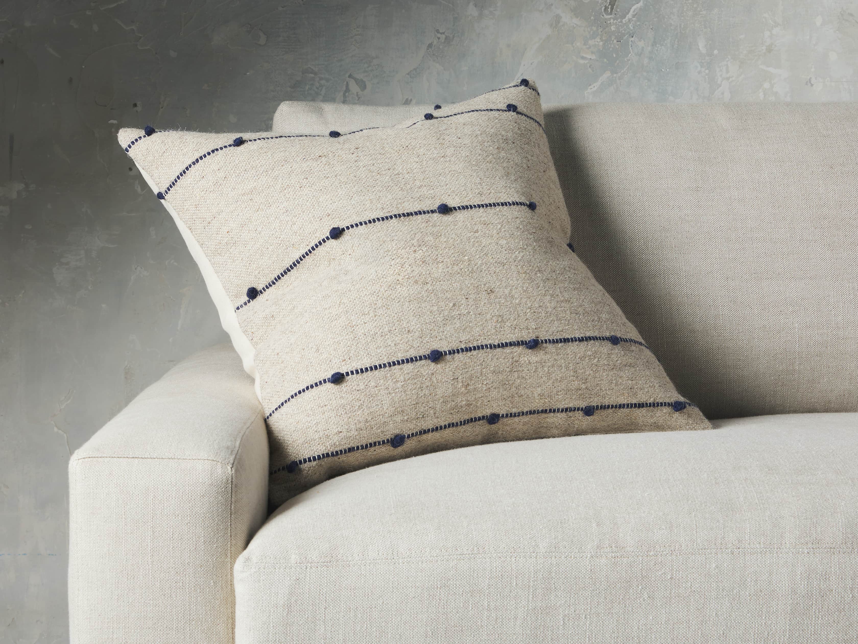 Nubby Stripe Pillow in Natural, slide 1 of 5