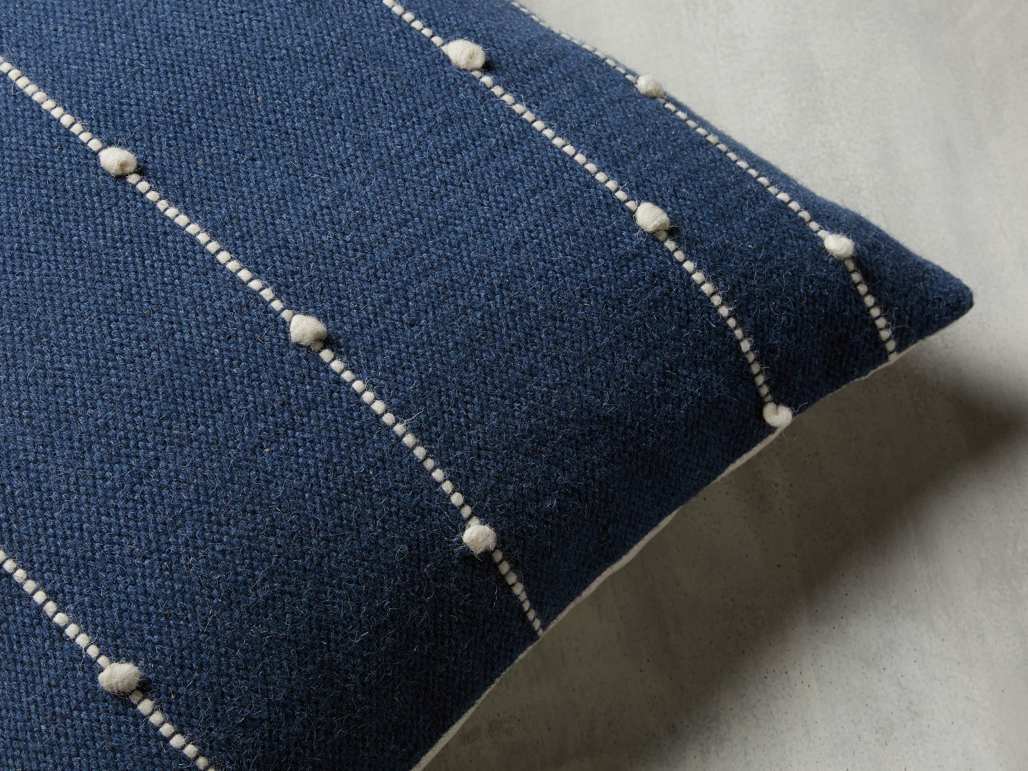 Nubby Stripe Pillow in Navy, slide 2 of 5