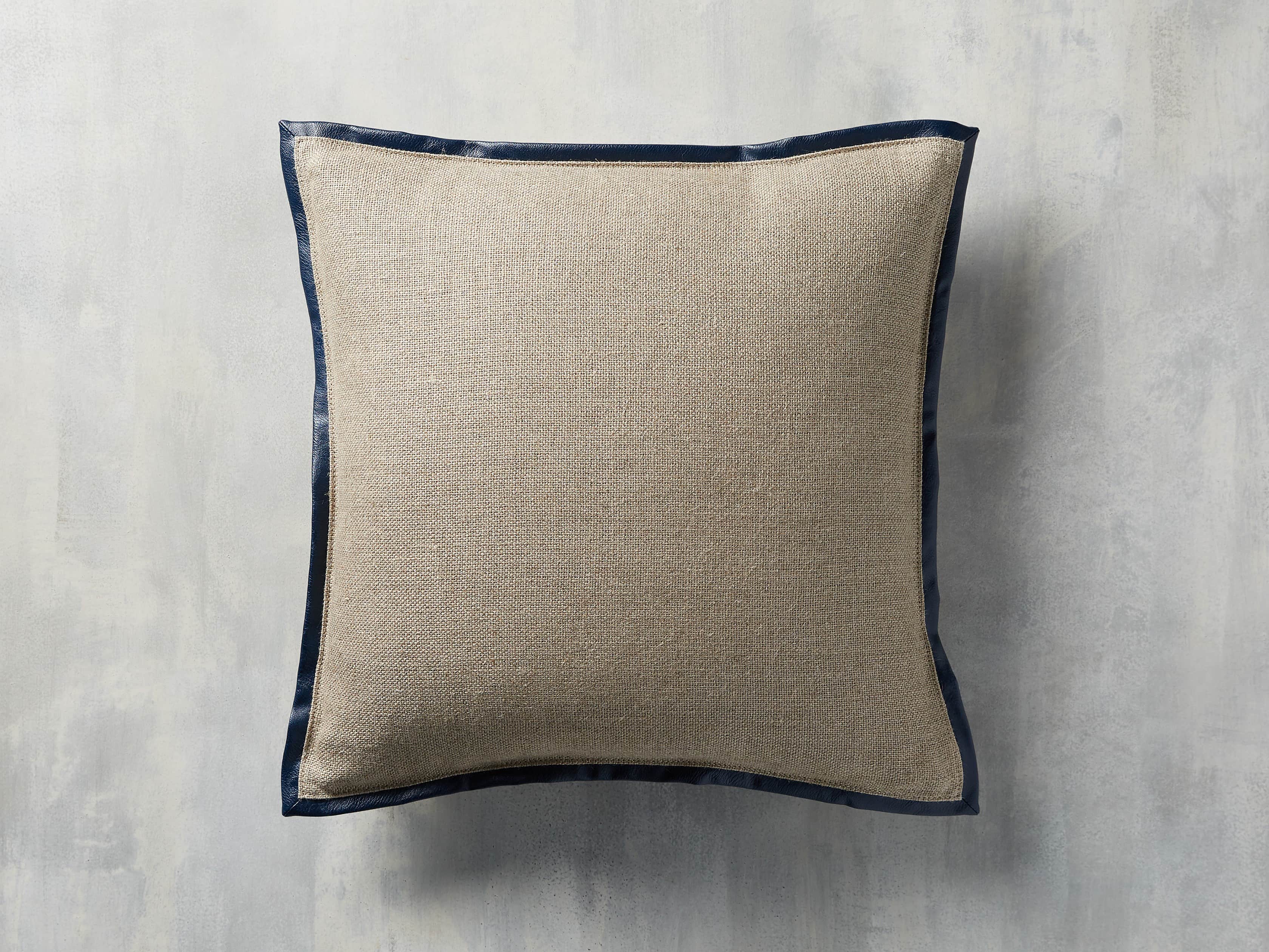 Linen Faux Leather Trim in Navy Cover Only, slide 2 of 5