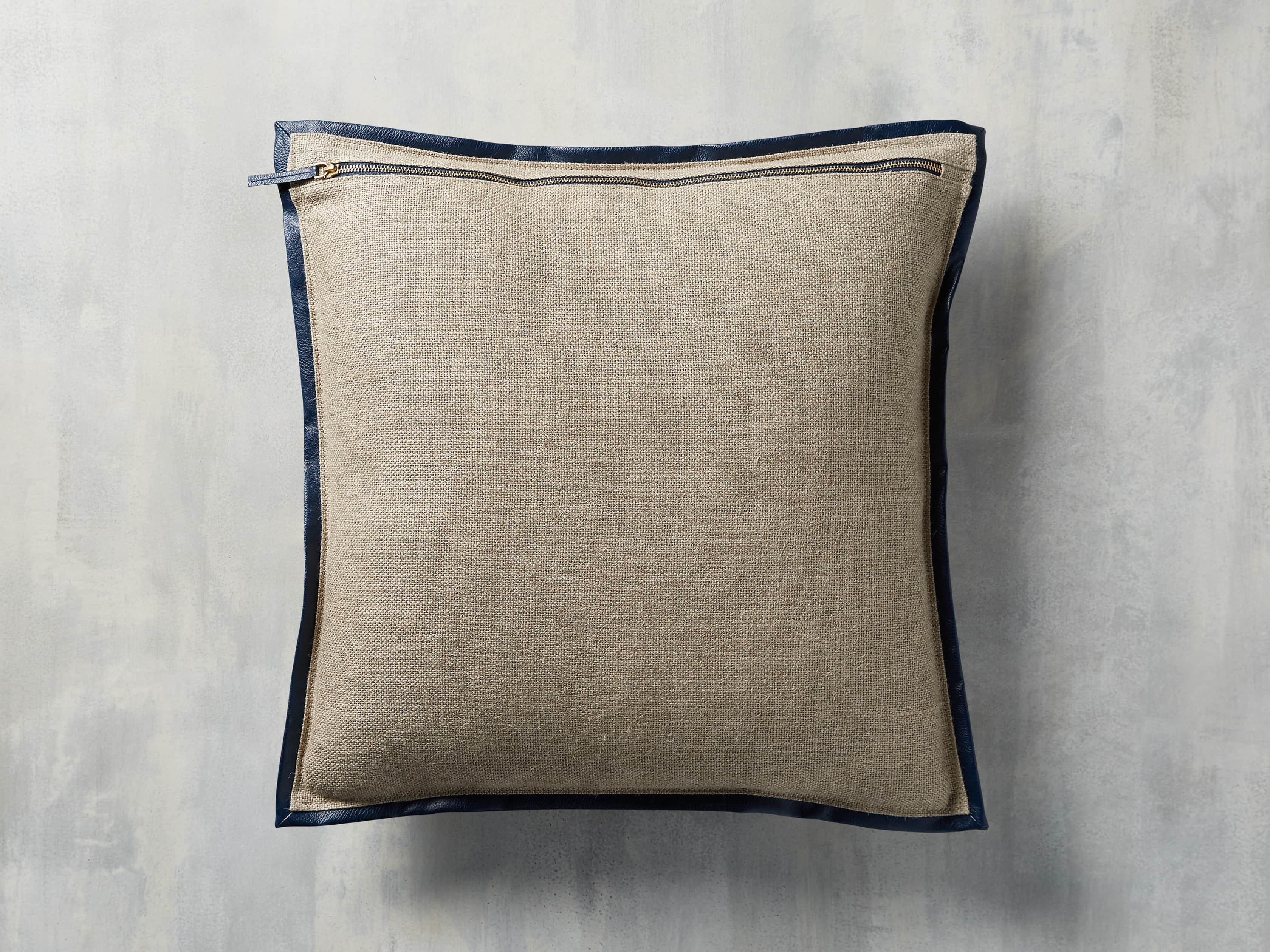 Linen Faux Leather Trim in Navy Cover Only, slide 3 of 5