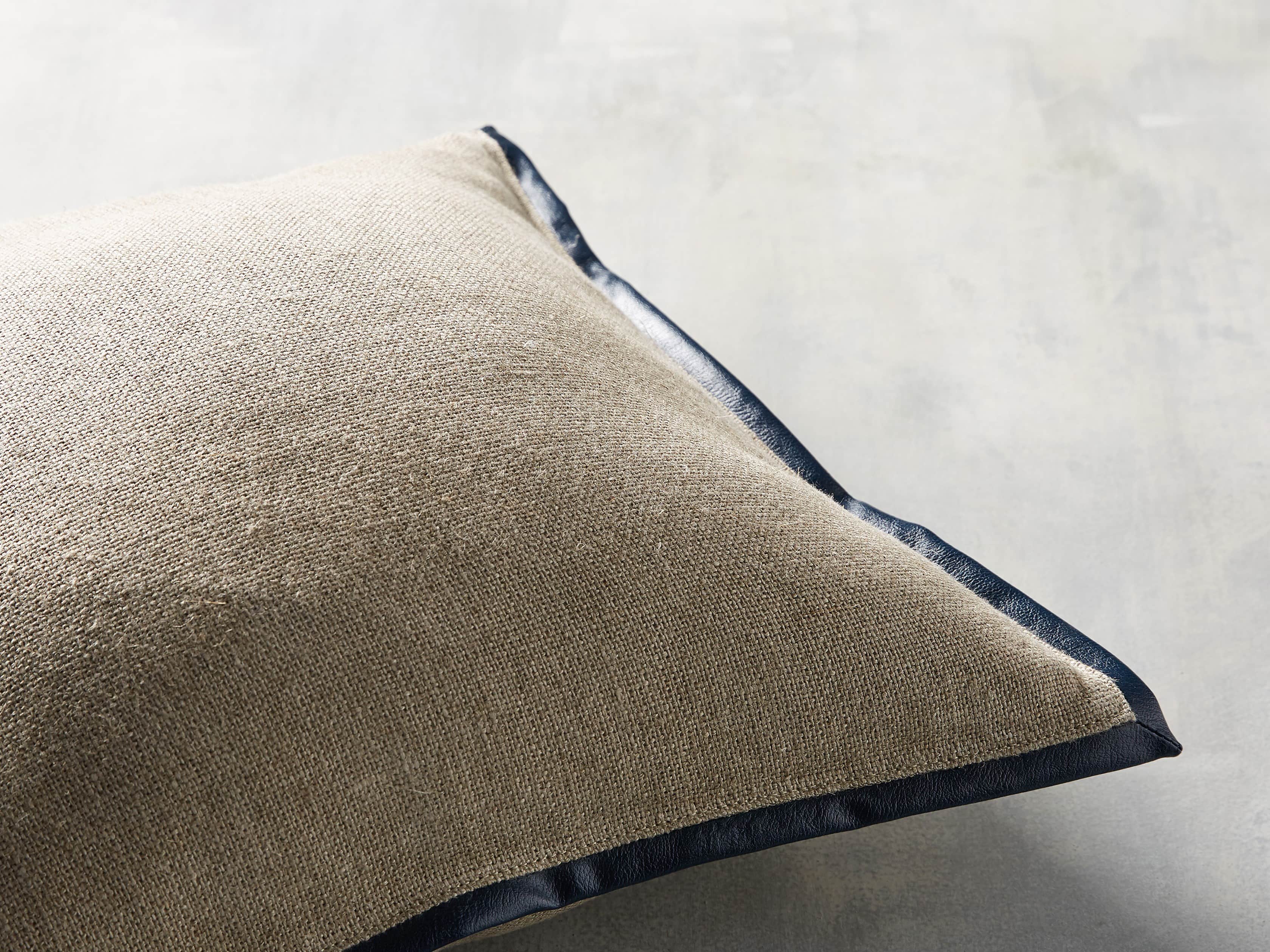 Linen Faux Leather Trim in Navy Cover Only, slide 4 of 5