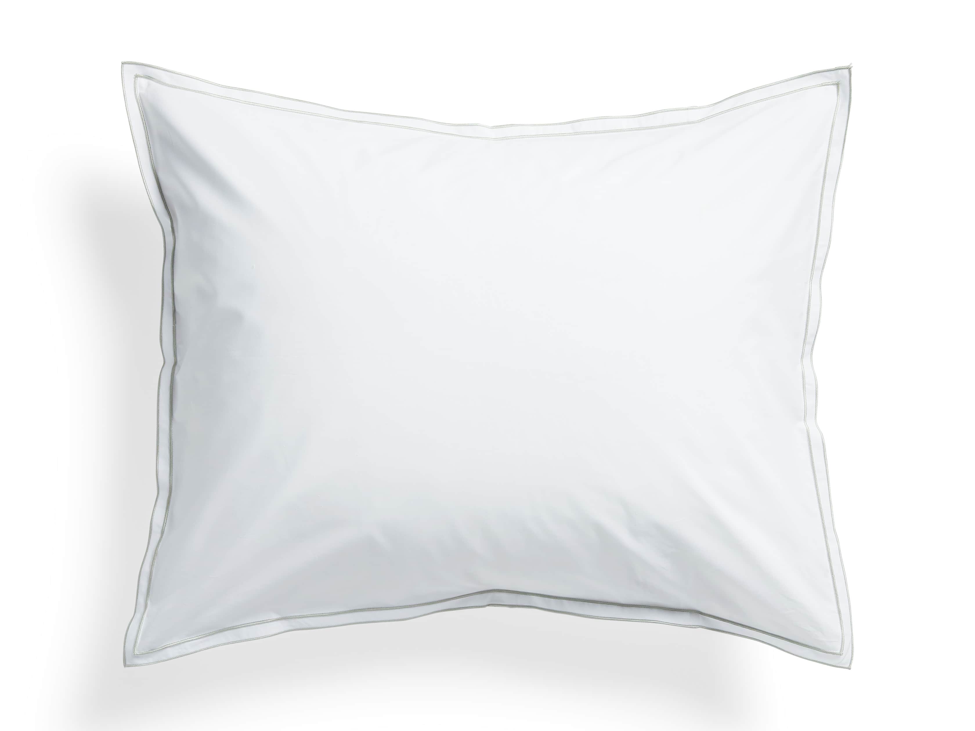 Standard Italian Embroidered Percale Sham in Celadon, slide 4 of 7