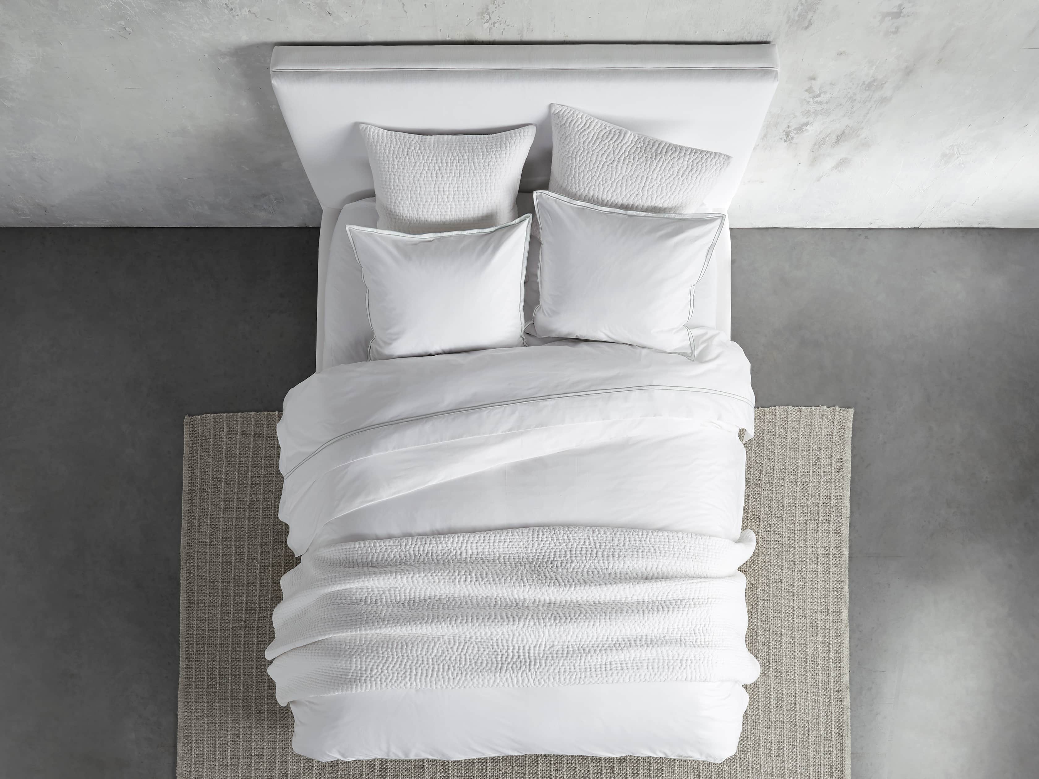 Queen Italian Embroidered Percale Sheet Set in Celadon