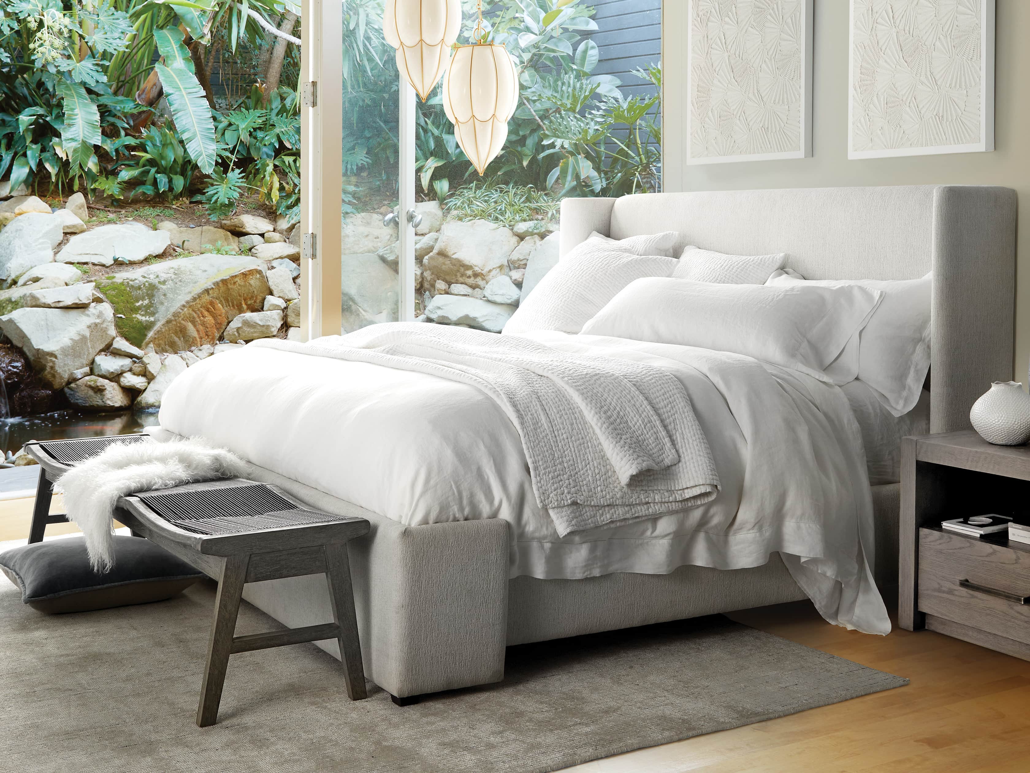 Queen Pickstitch White Quilt, slide 8 of 9
