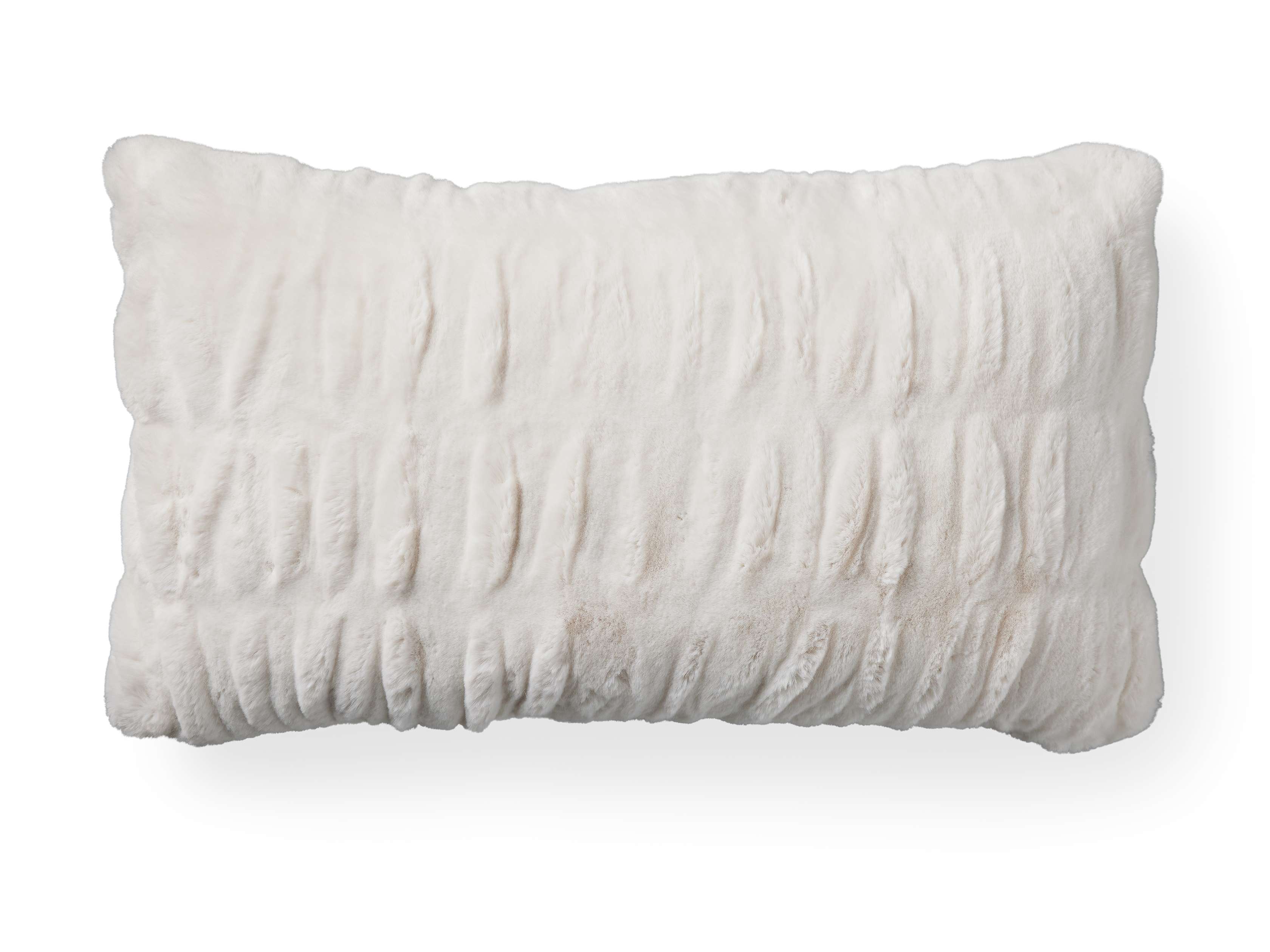 White fur outlet lumbar pillow