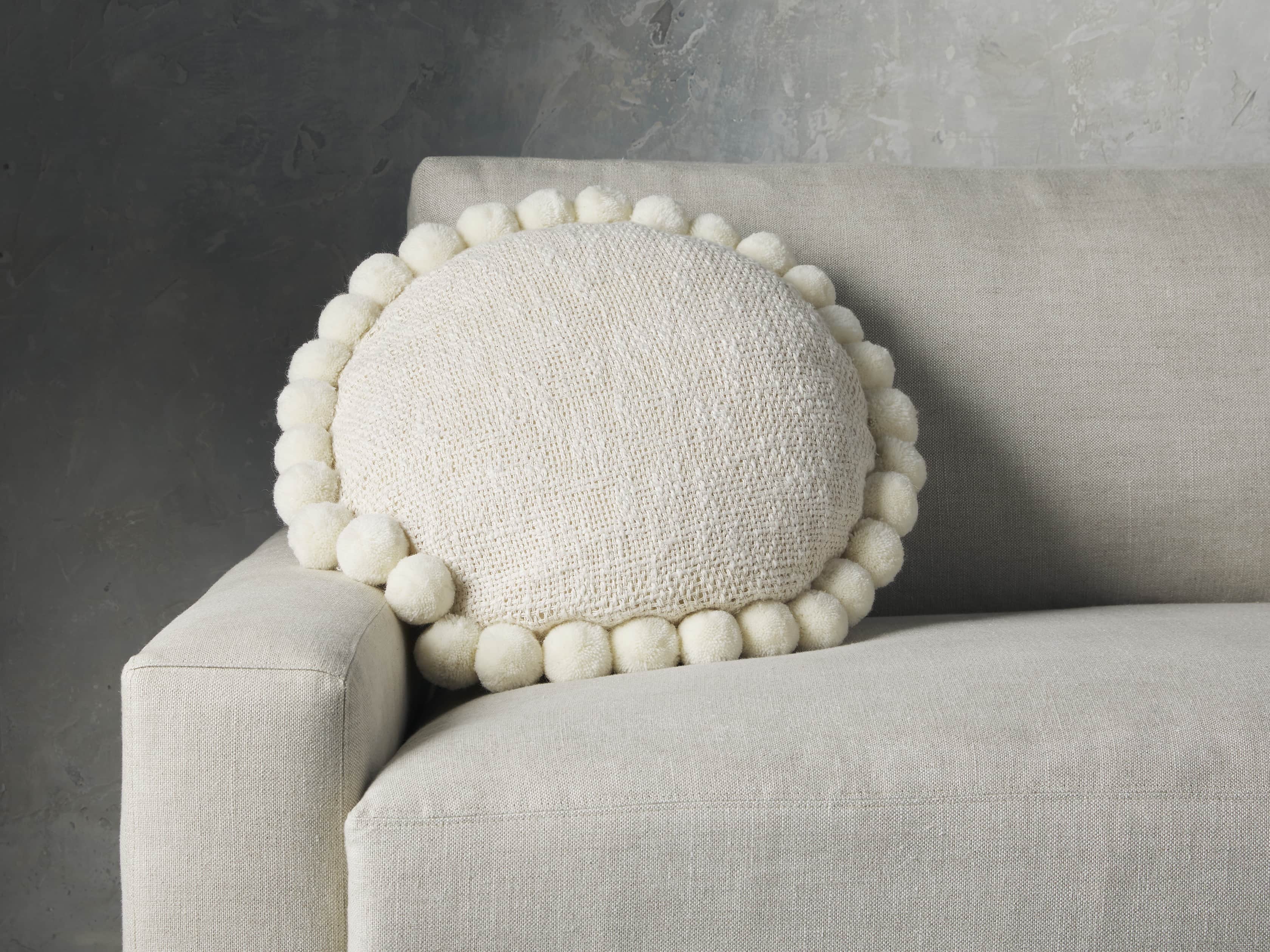 circle pom pom pillow