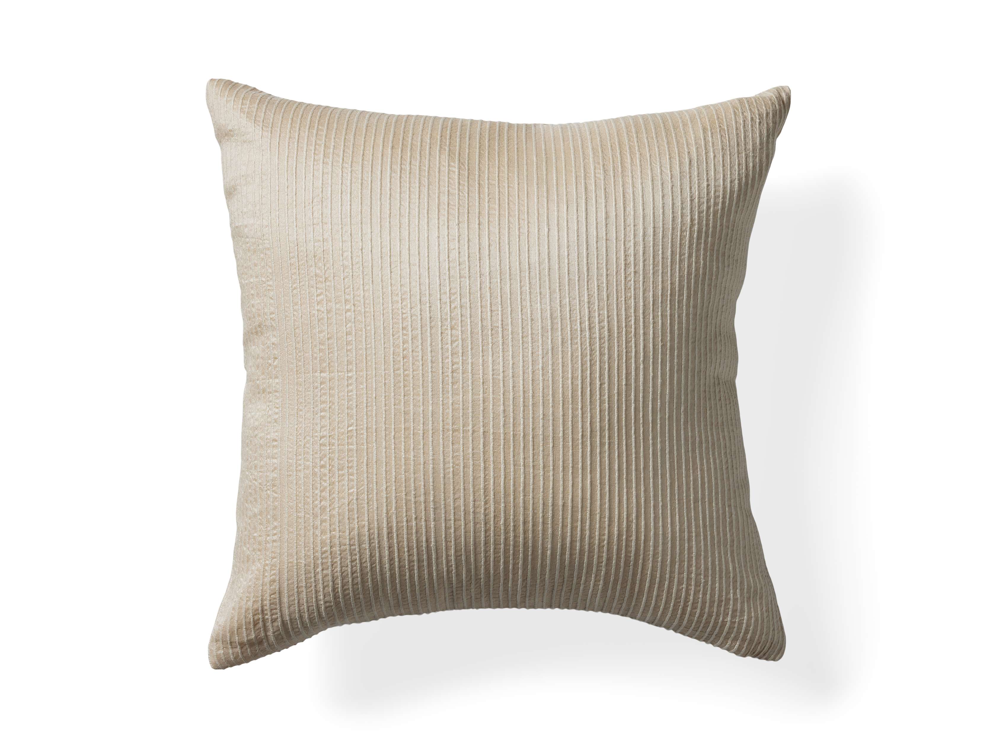 Raw Silk Ribbed Pillow Cover in Cashmere