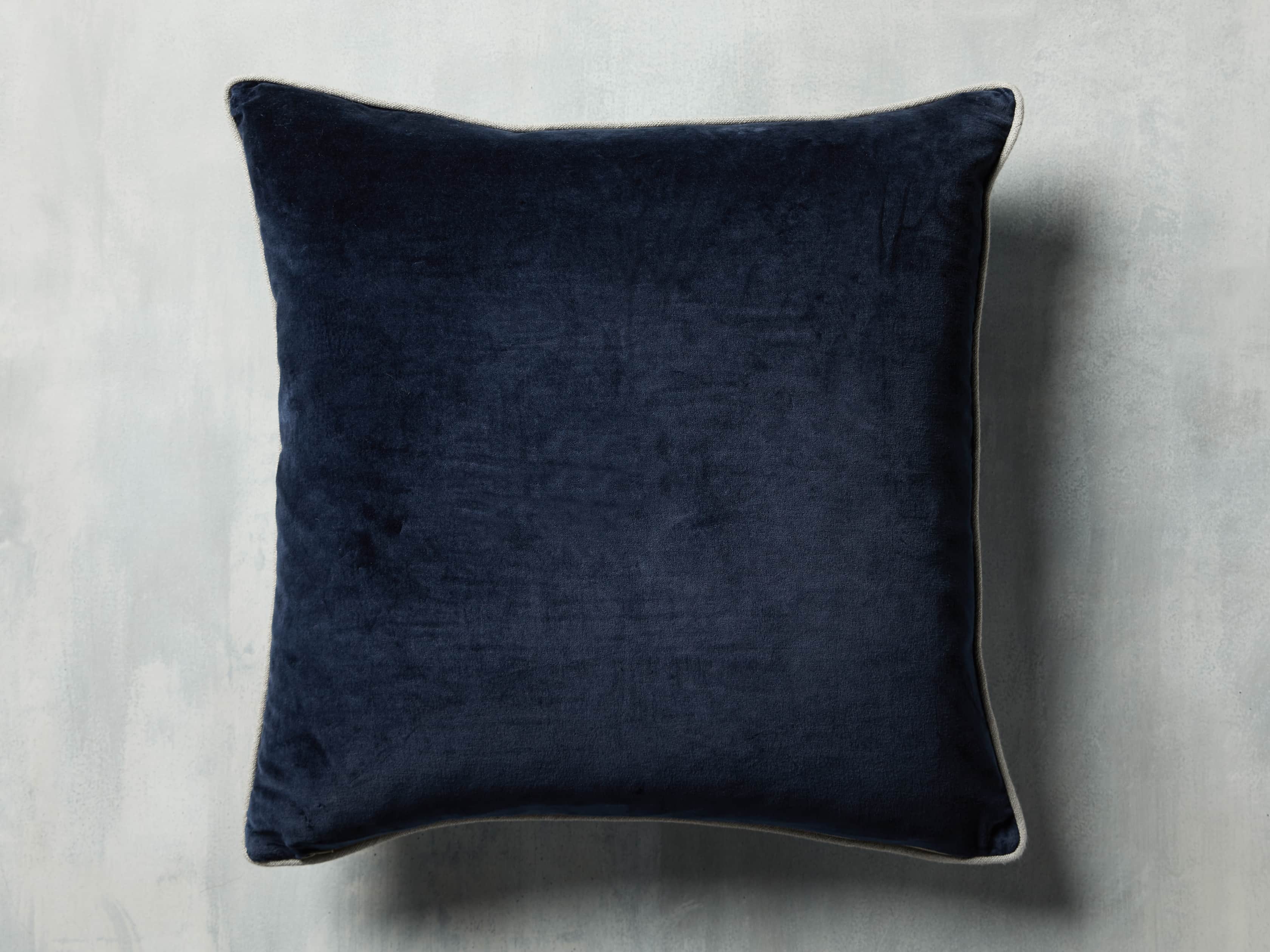 Reversible Velvet Pillow in Blue, slide 3 of 7