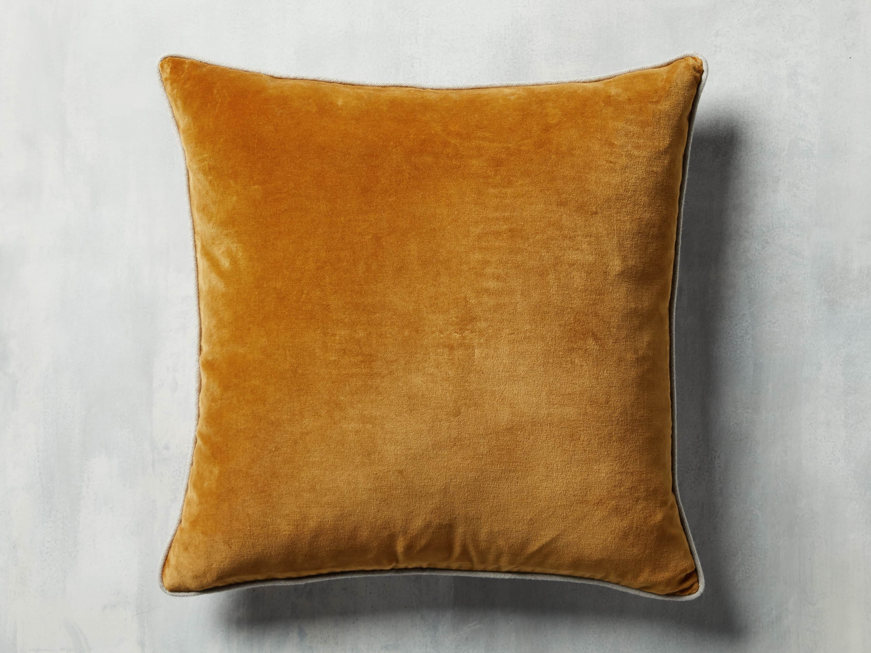 Reversible Velvet Pillow in Terracotta, slide 2 of 4
