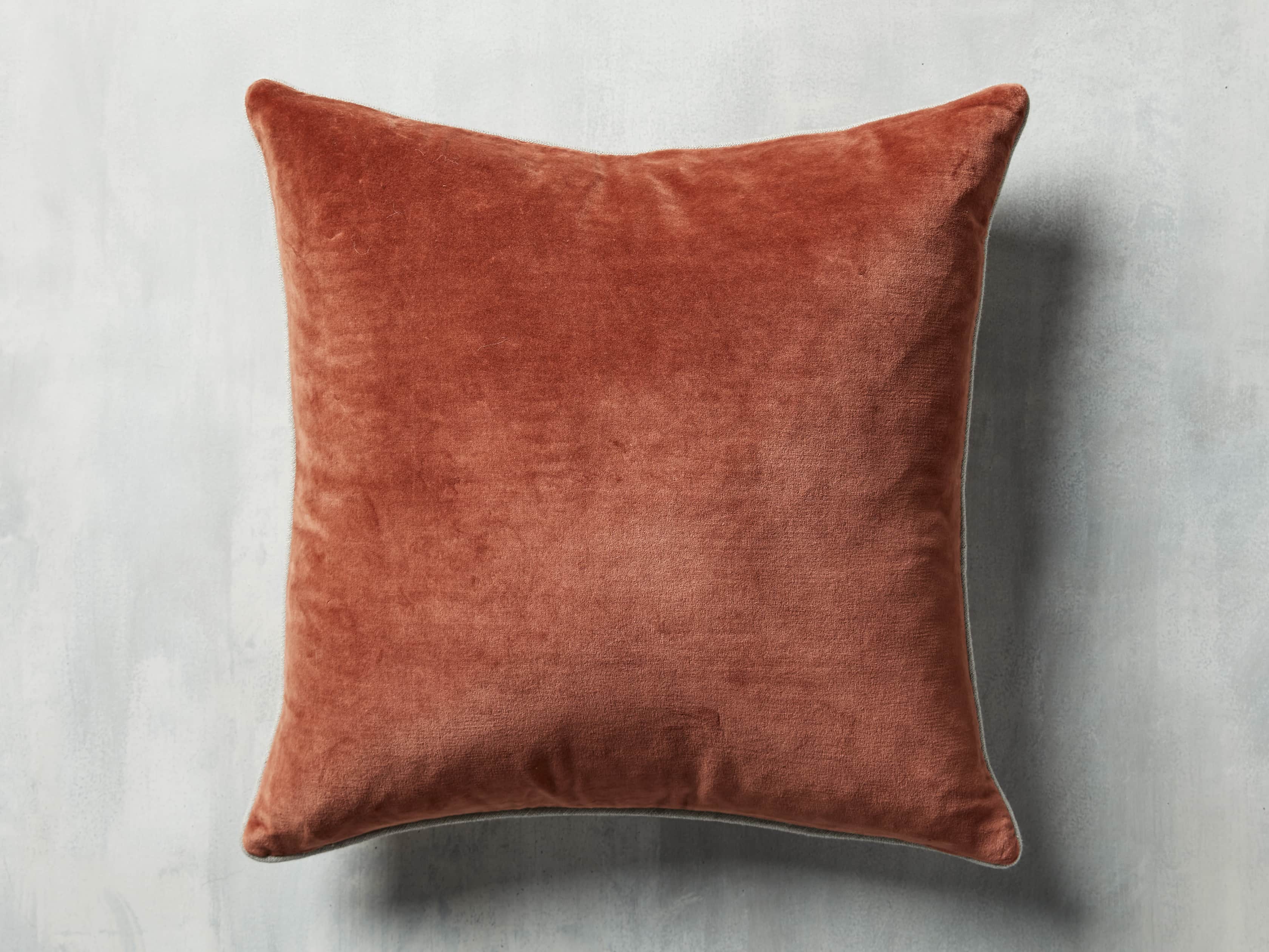 Reversible Velvet Pillow in Terracotta, slide 3 of 4