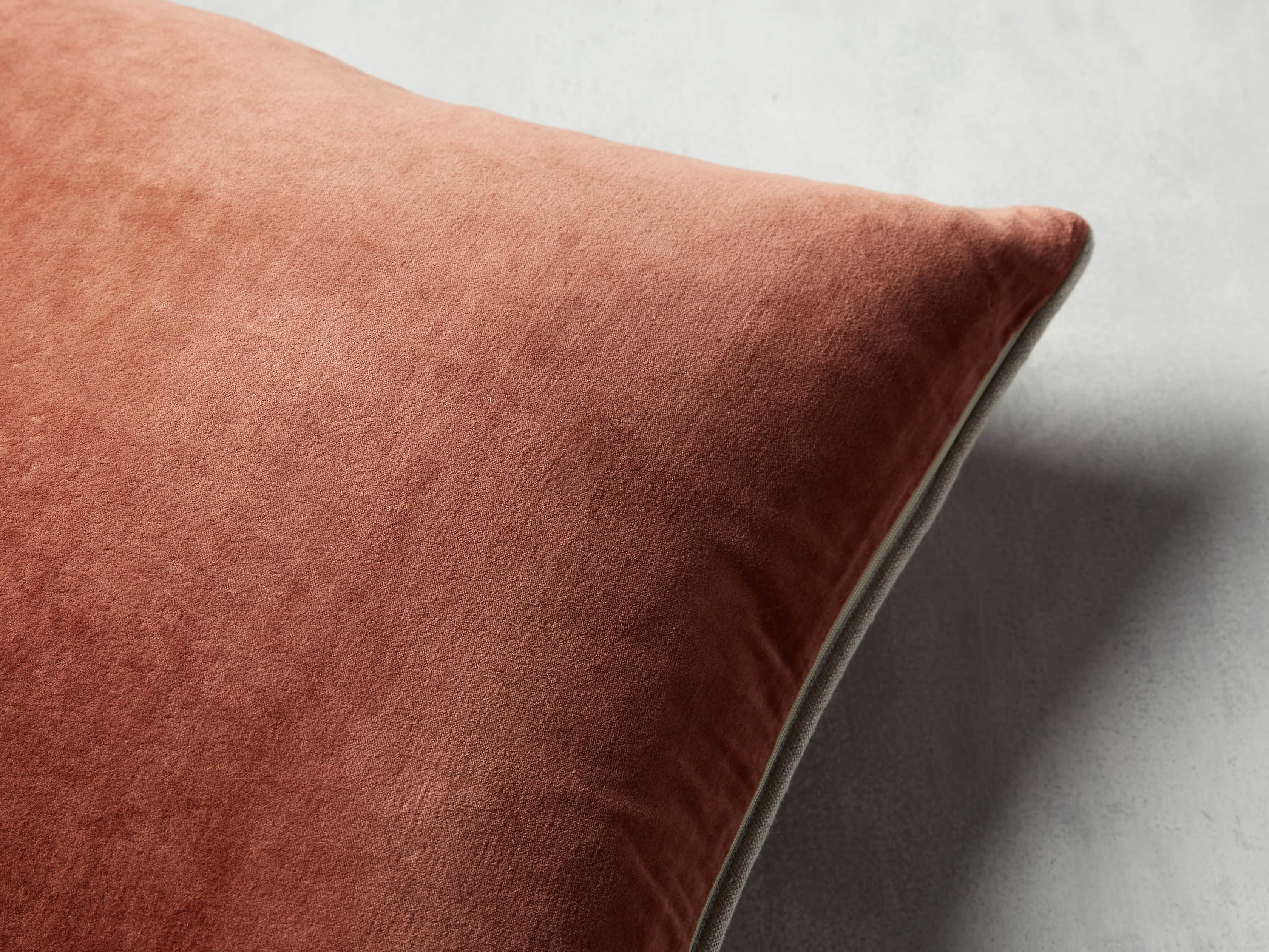 Reversible Velvet Pillow in Terracotta, slide 4 of 4