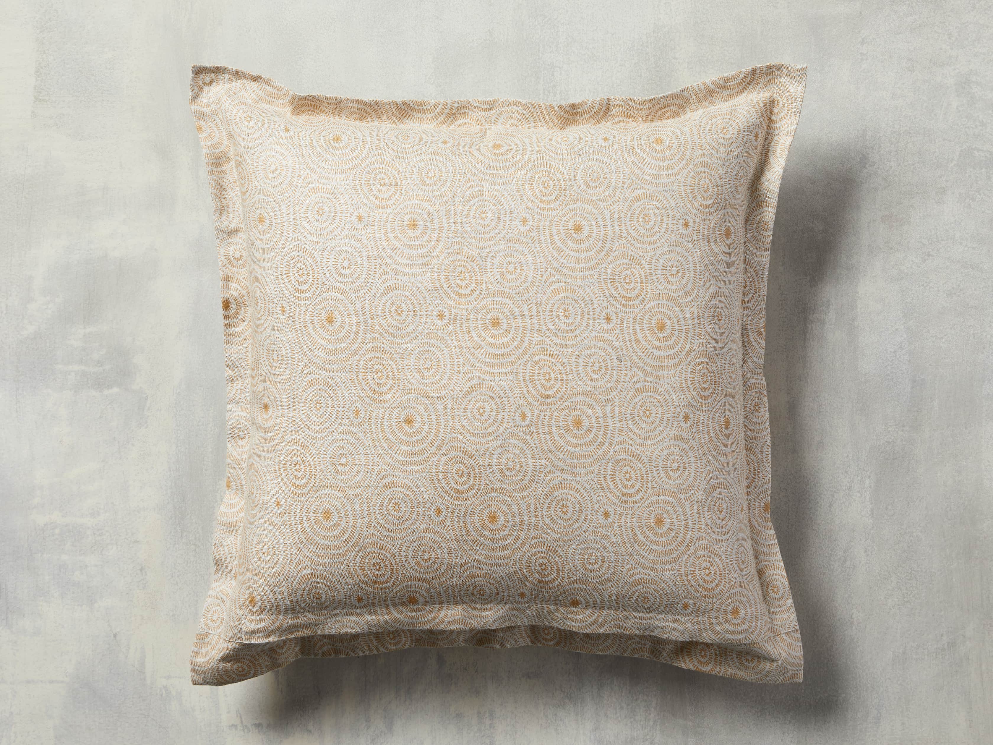 SADIE BLOCK PRINT SQUARE PILLOW COVER IN DIJON, slide 2 of 5