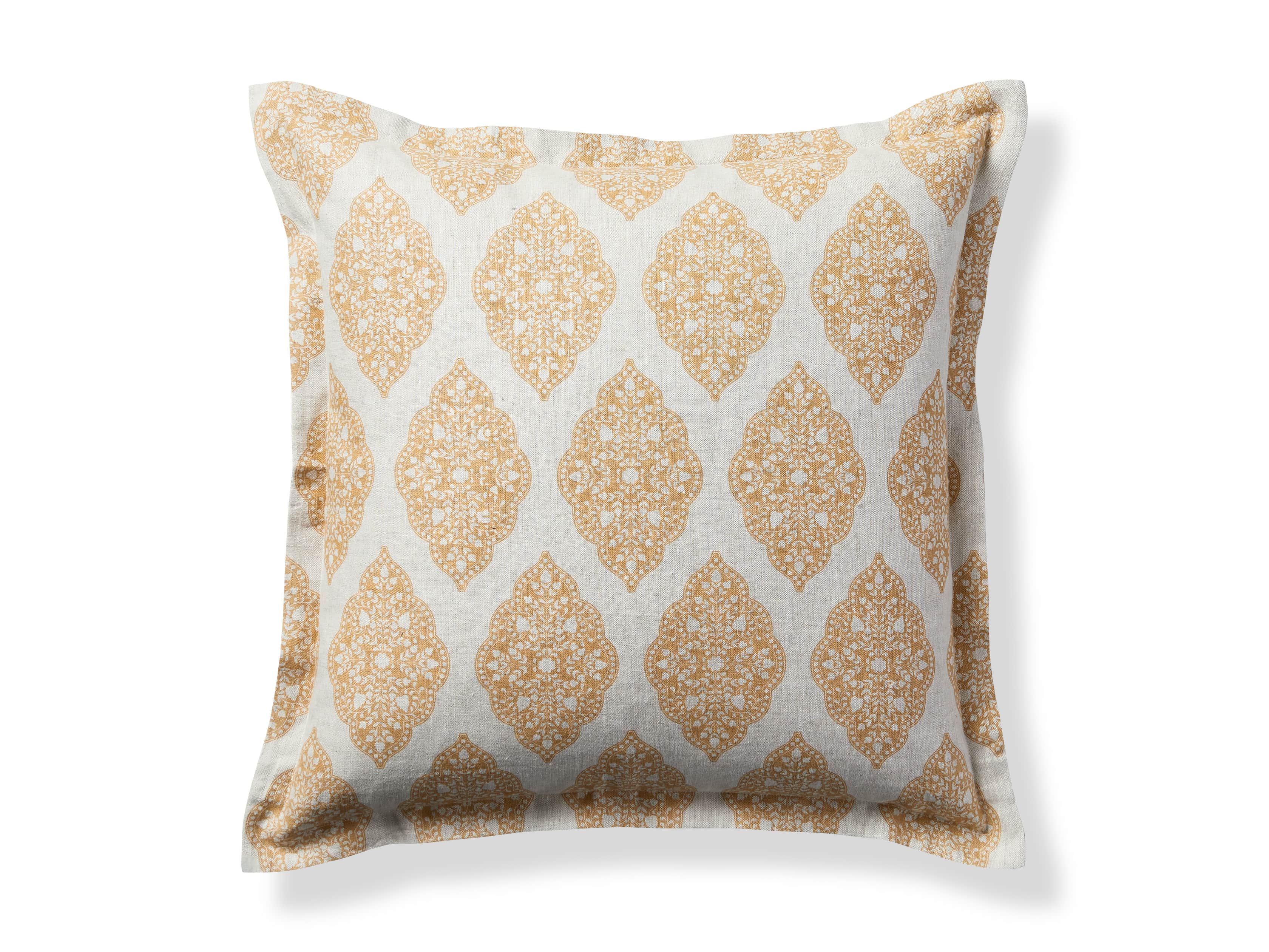 Sadie Block Print Pillow in Dijon, slide 5 of 5
