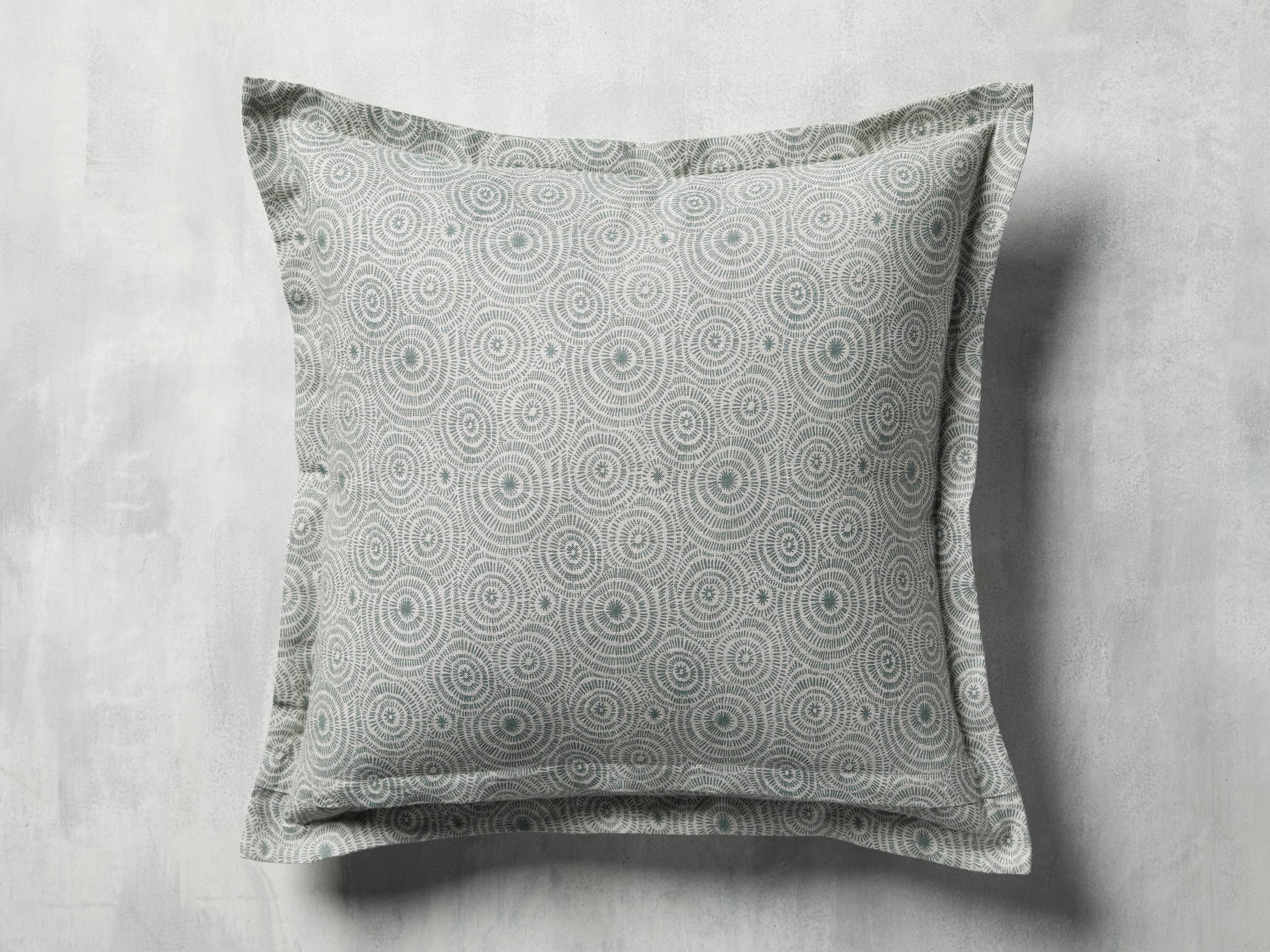 Sadie Block Print Pillow in Jade, slide 3 of 4