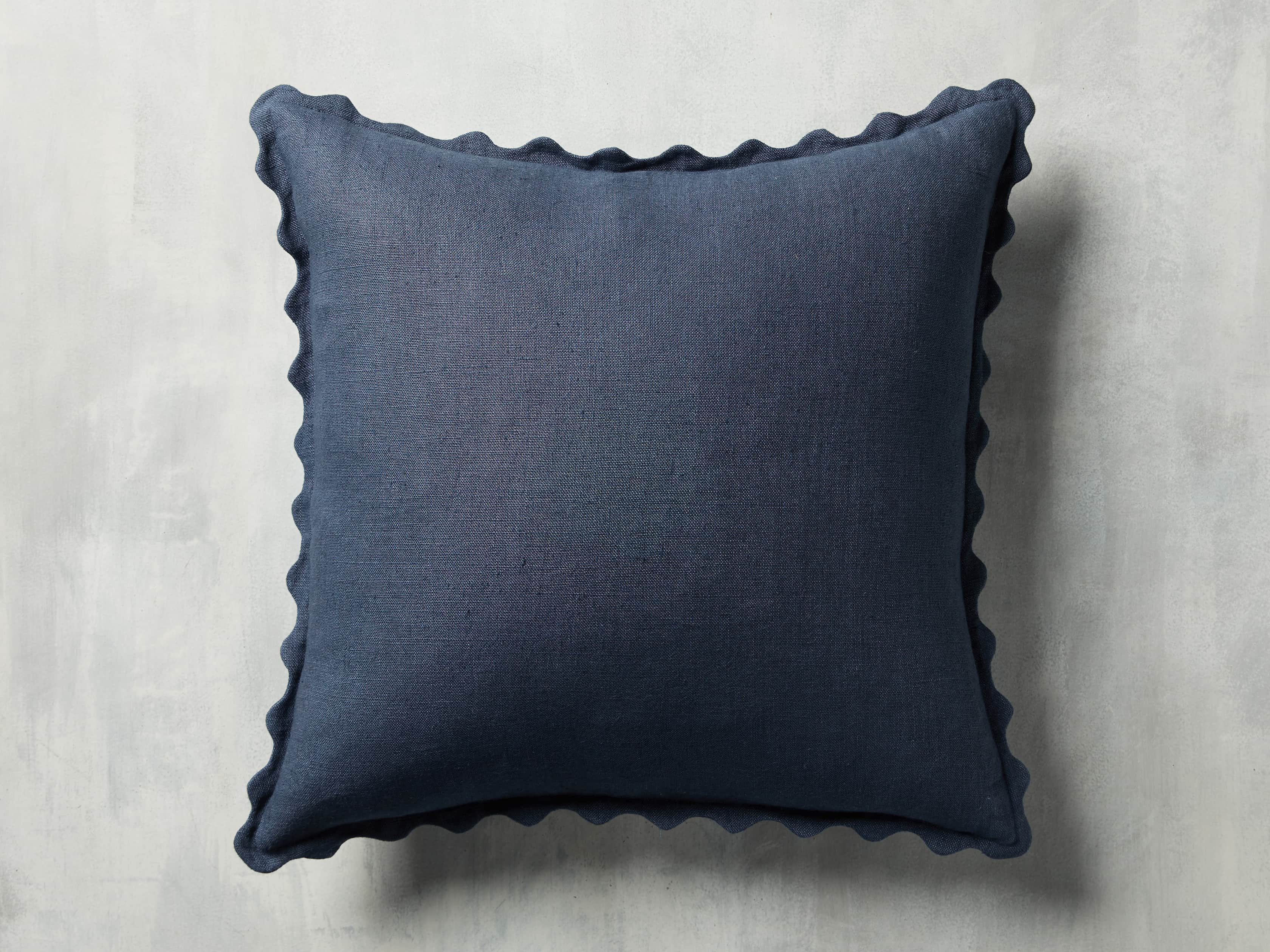 Elita Scallop Pillow in Blue, slide 3 of 4