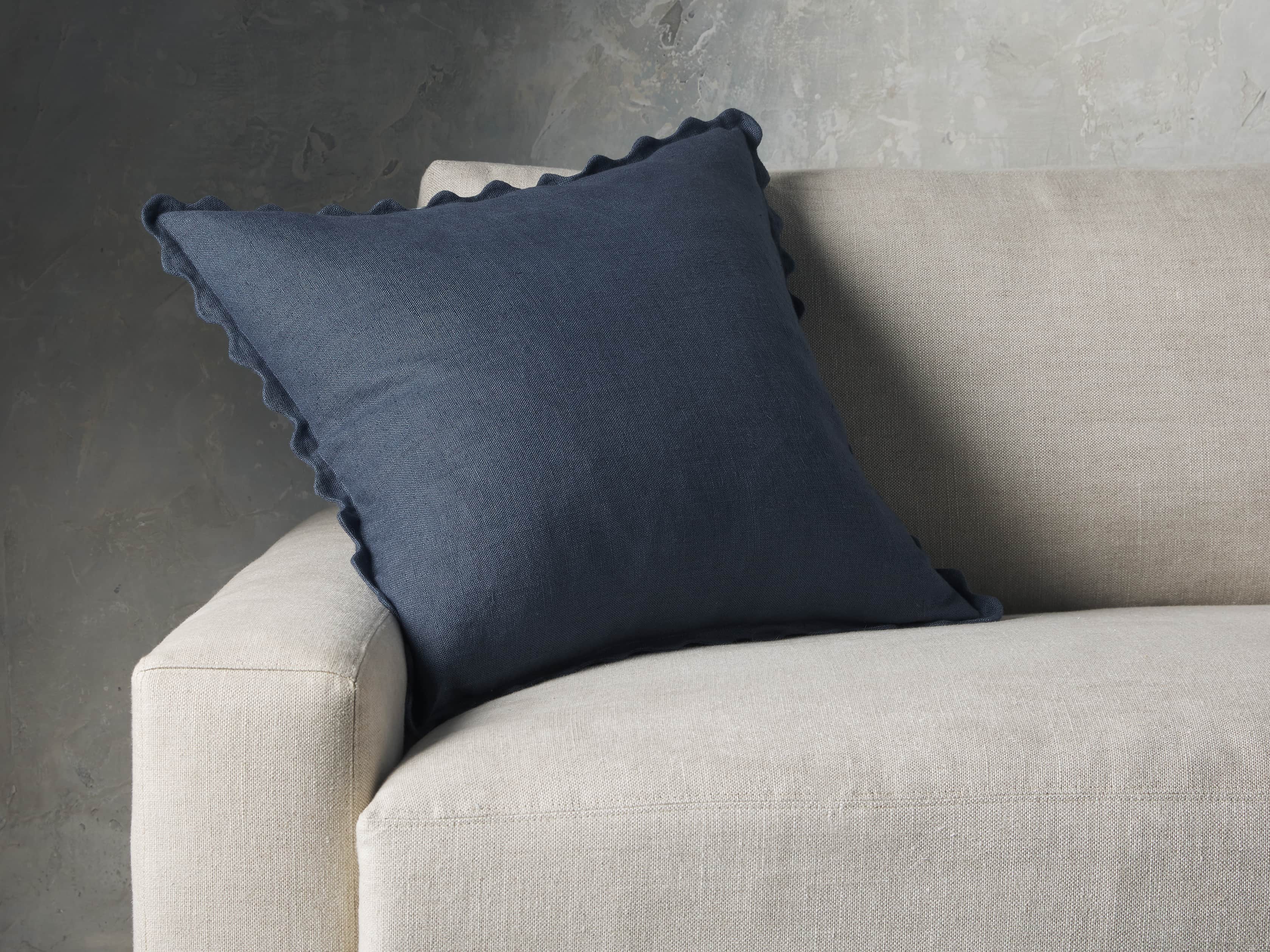 Elita Scallop Pillow in Blue, slide 1 of 4