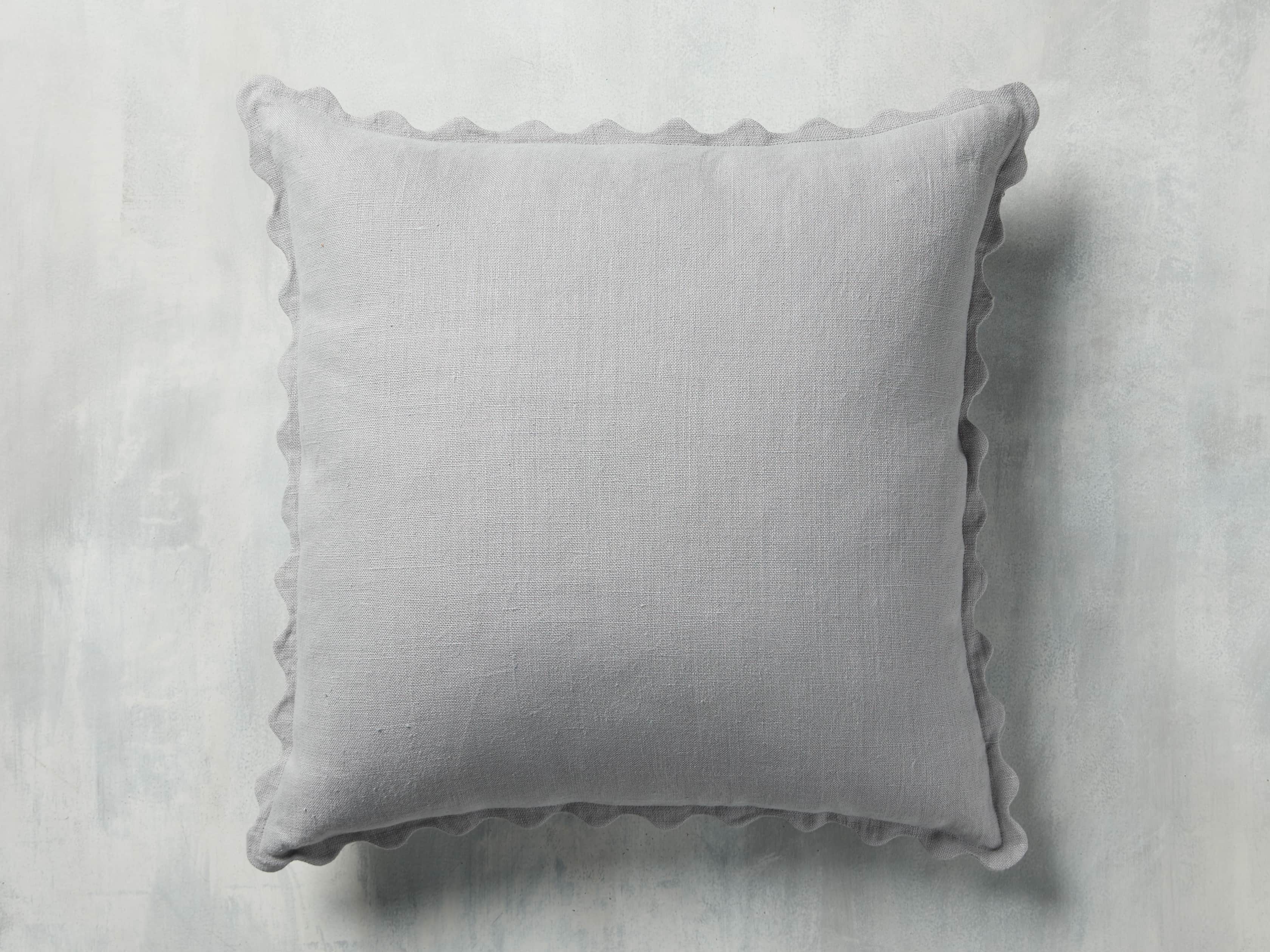Elita Scallop Pillow in Grey, slide 2 of 3