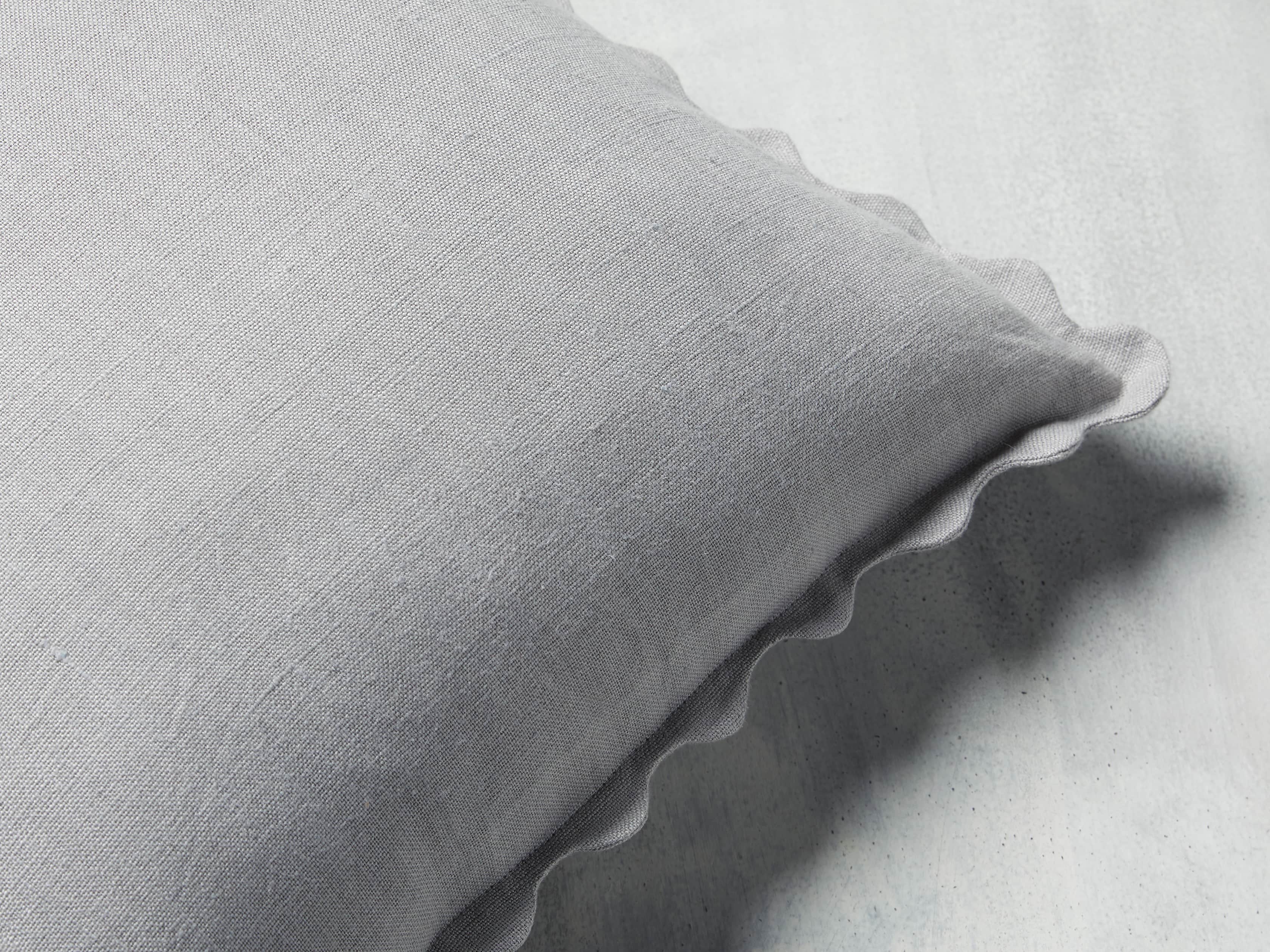 Elita Scallop Pillow in Grey, slide 3 of 3
