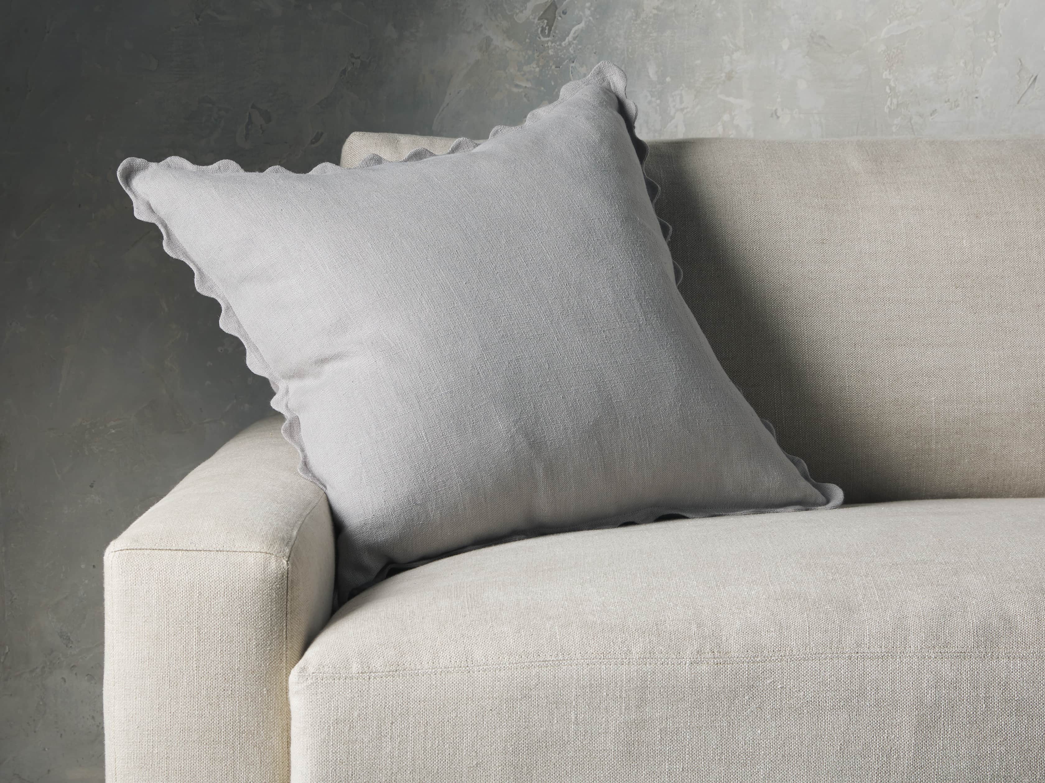 Elita Scallop Pillow in Grey, slide 1 of 3