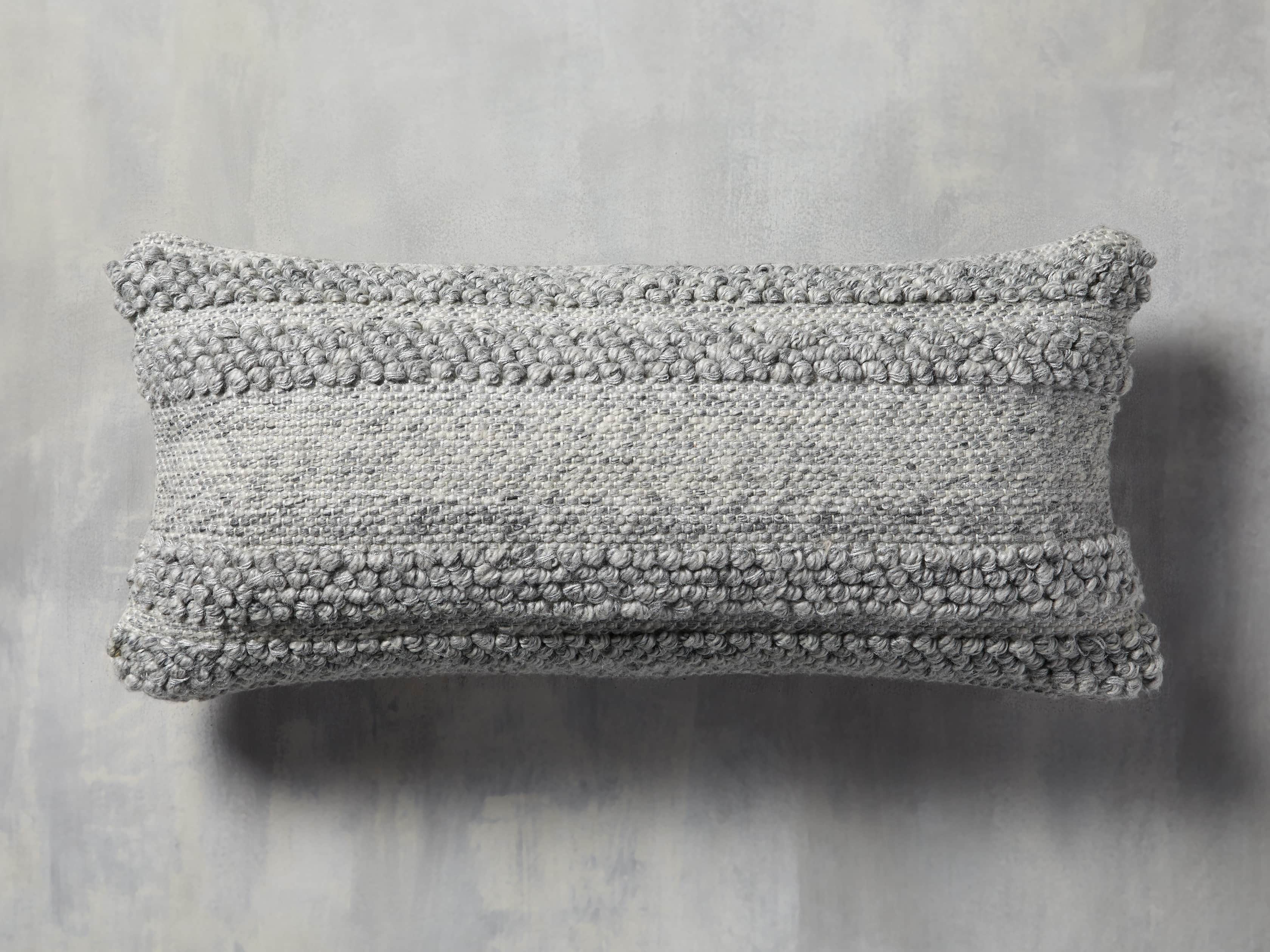 Seaside Outdoor Lumbar Pillow in Grey, slide 1 of 3