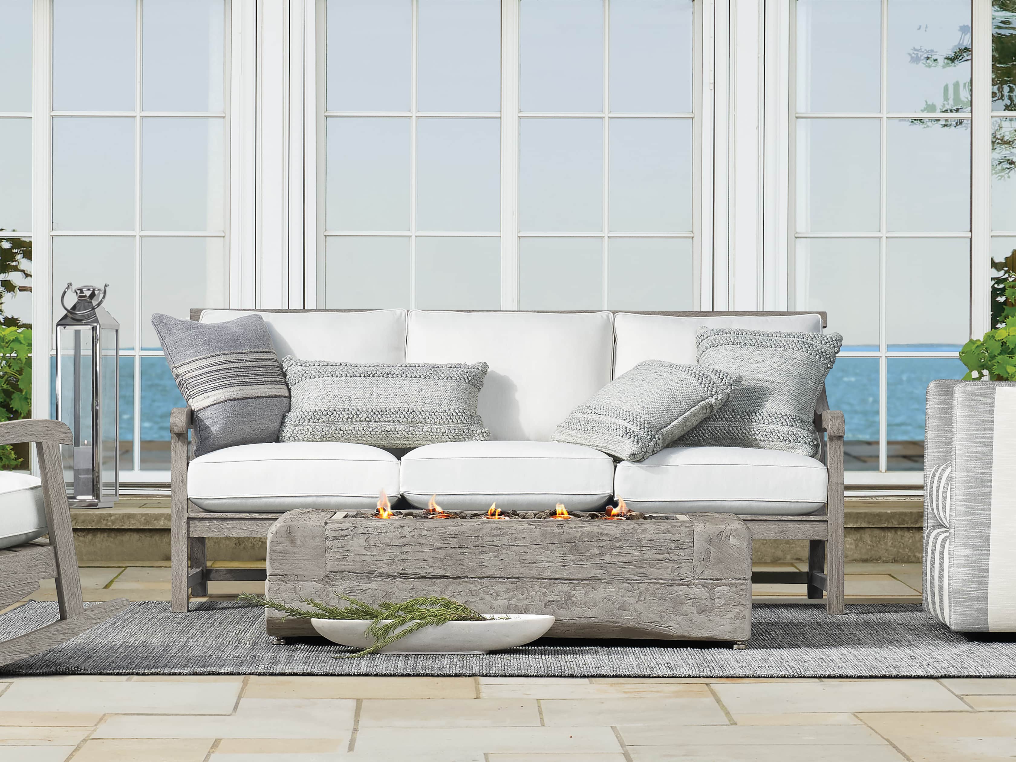 Seaside Outdoor Pillow in Grey, slide 3 of 3