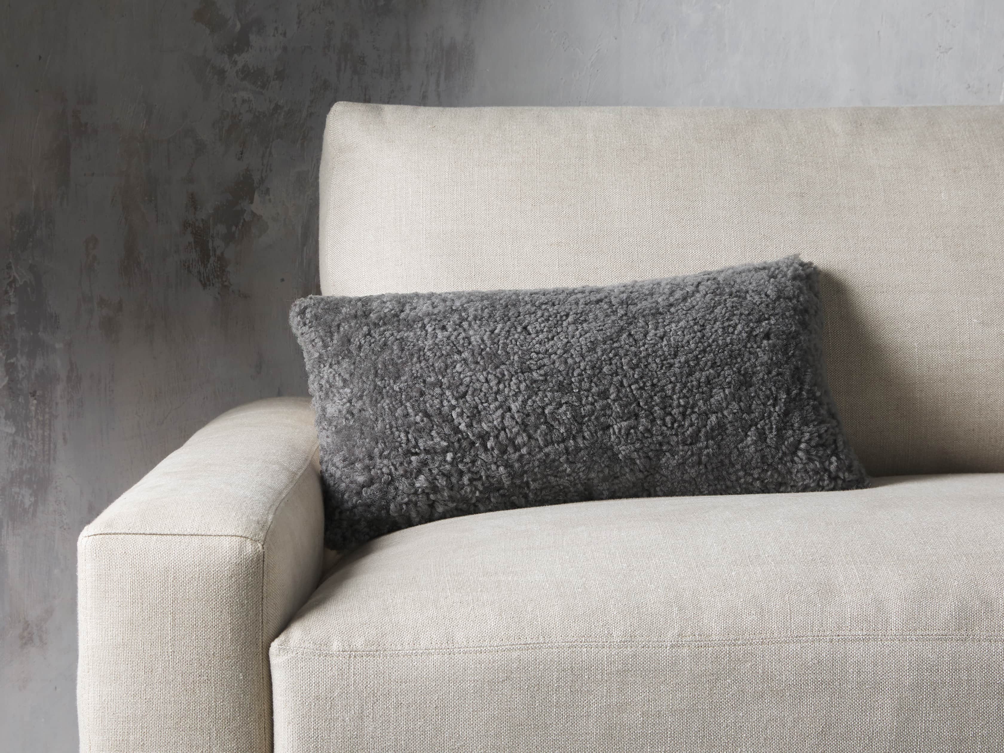 Shearling Pillow in Stone, slide 1 of 4