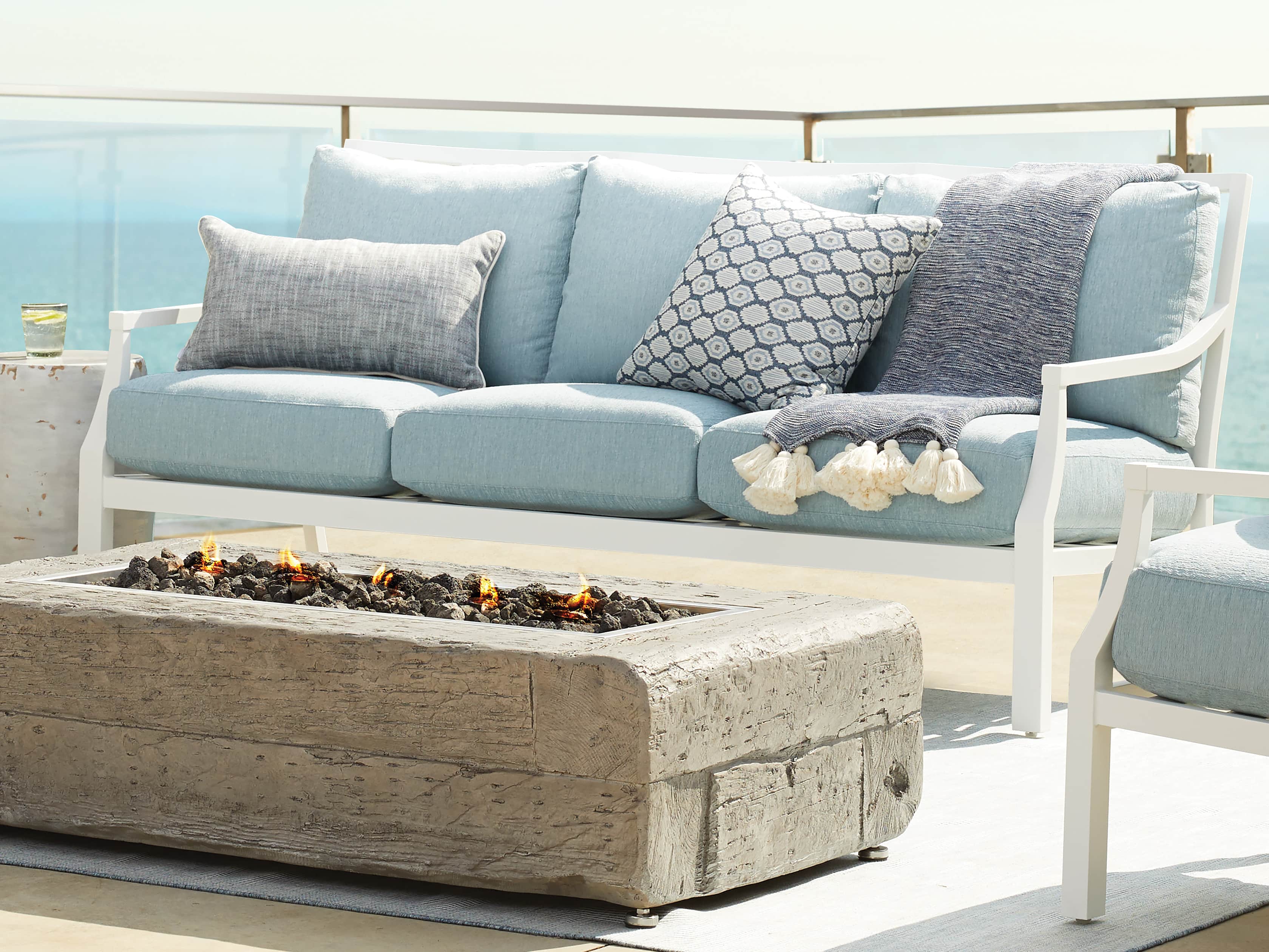 Solid Piped Outdoor Pillow in Oxide