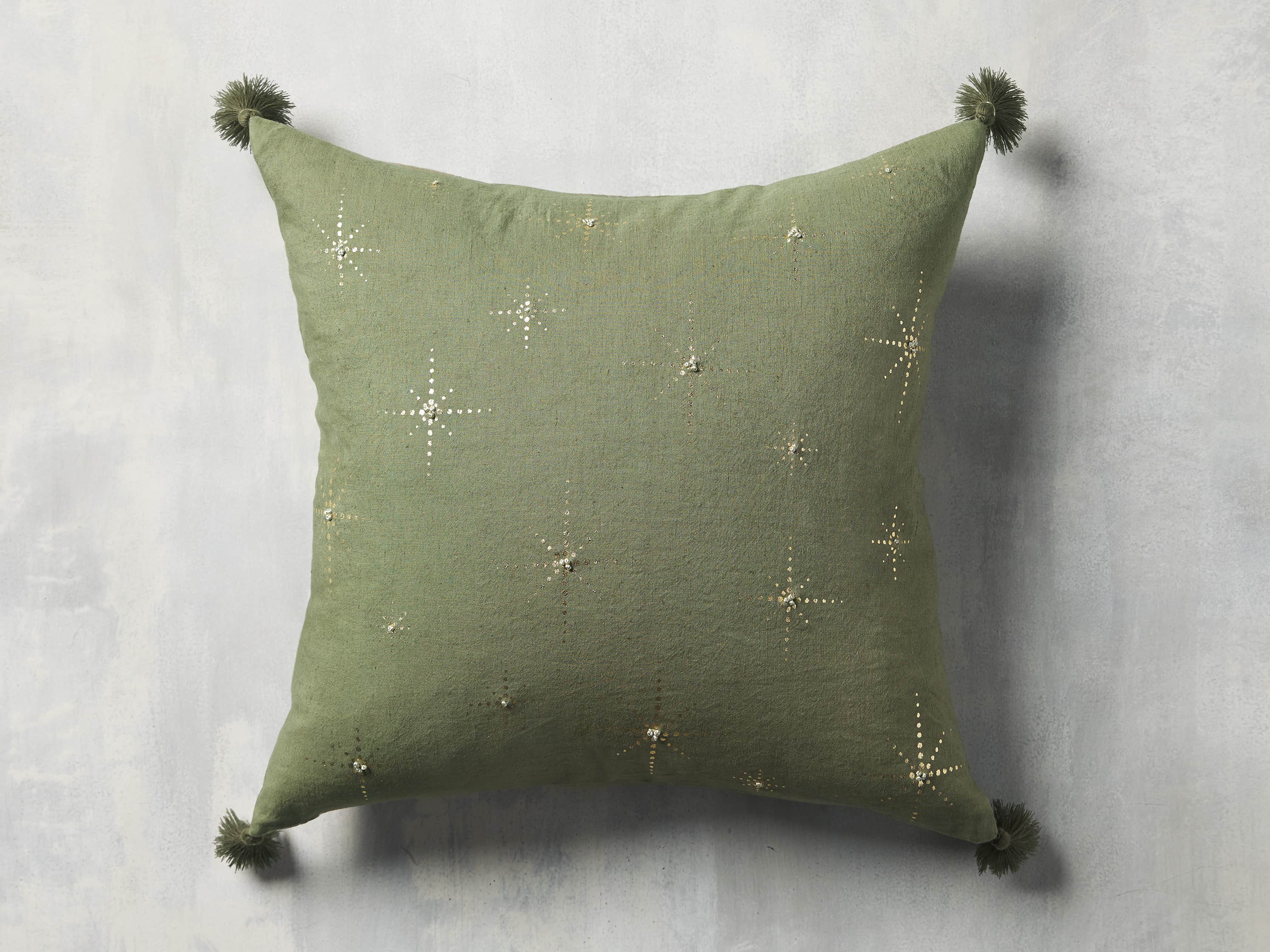 Alaia Star Pillow in Green, slide 3 of 4