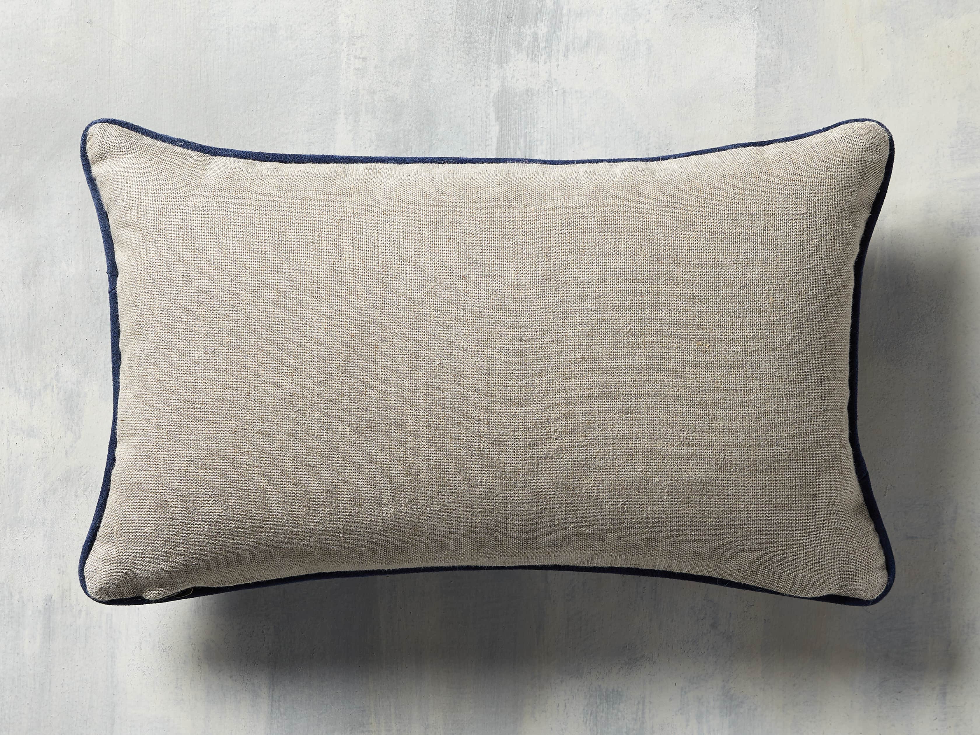 SUEDE LUMBAR PILLOW COVER IN BLUE, slide 2 of 4