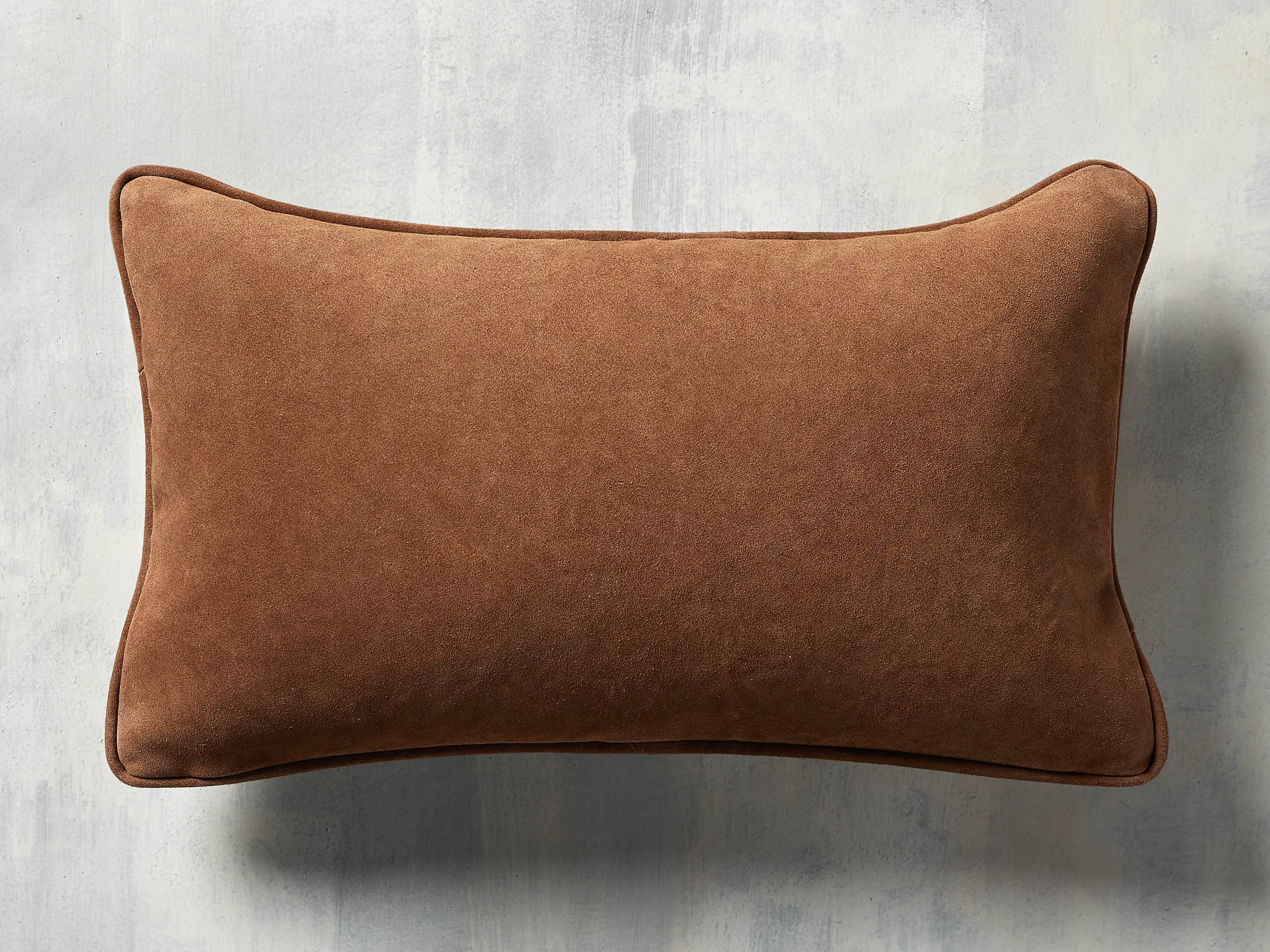 Suede Lumbar Pillow in Camel, slide 3 of 5