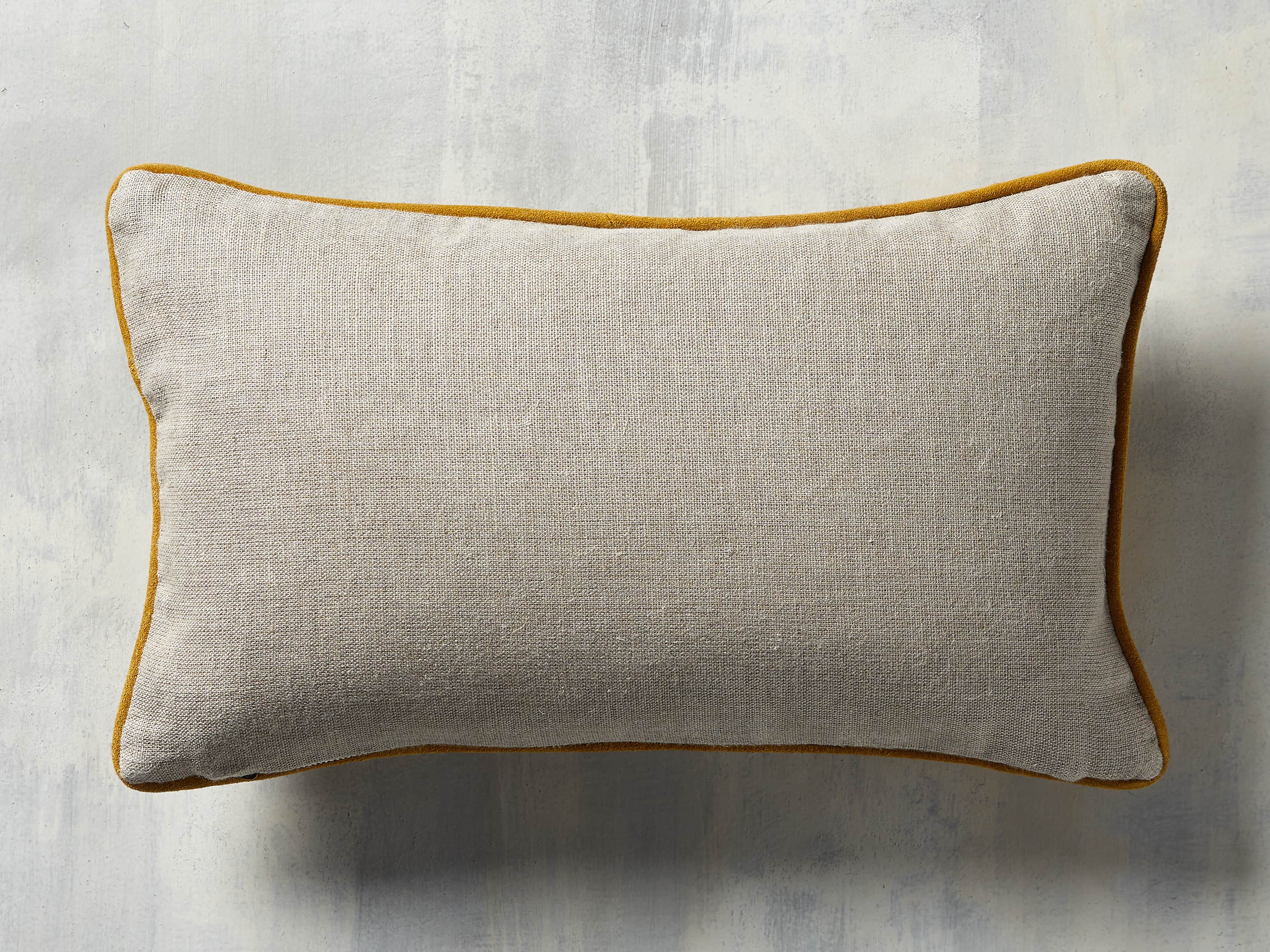 Suede Lumbar Pillow in Mustard, slide 4 of 4