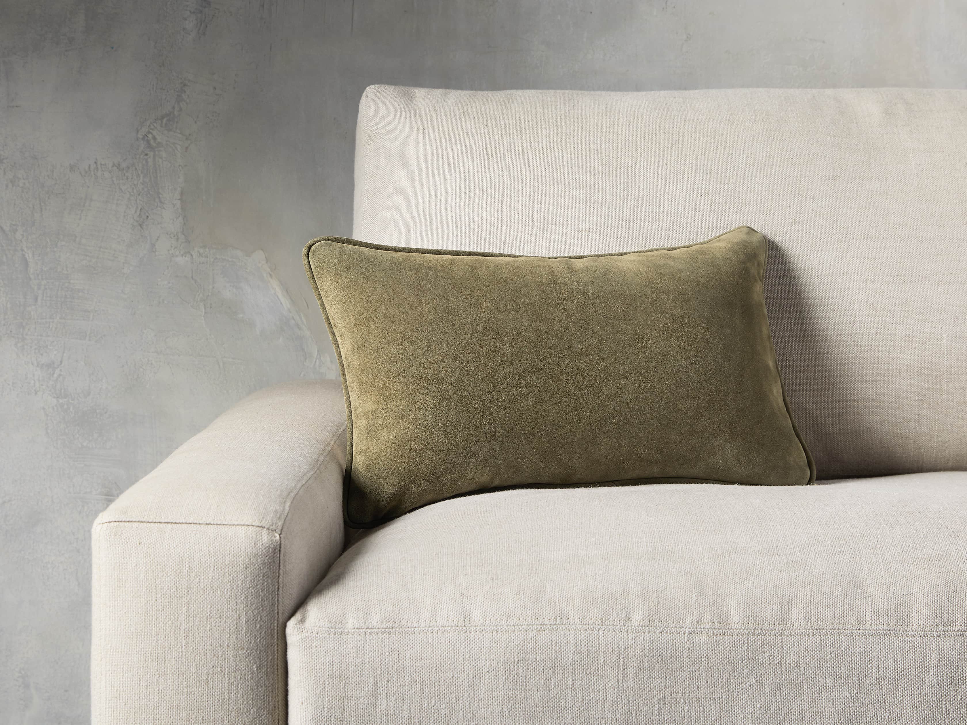 Suede Lumbar Pillow Cover Arhaus
