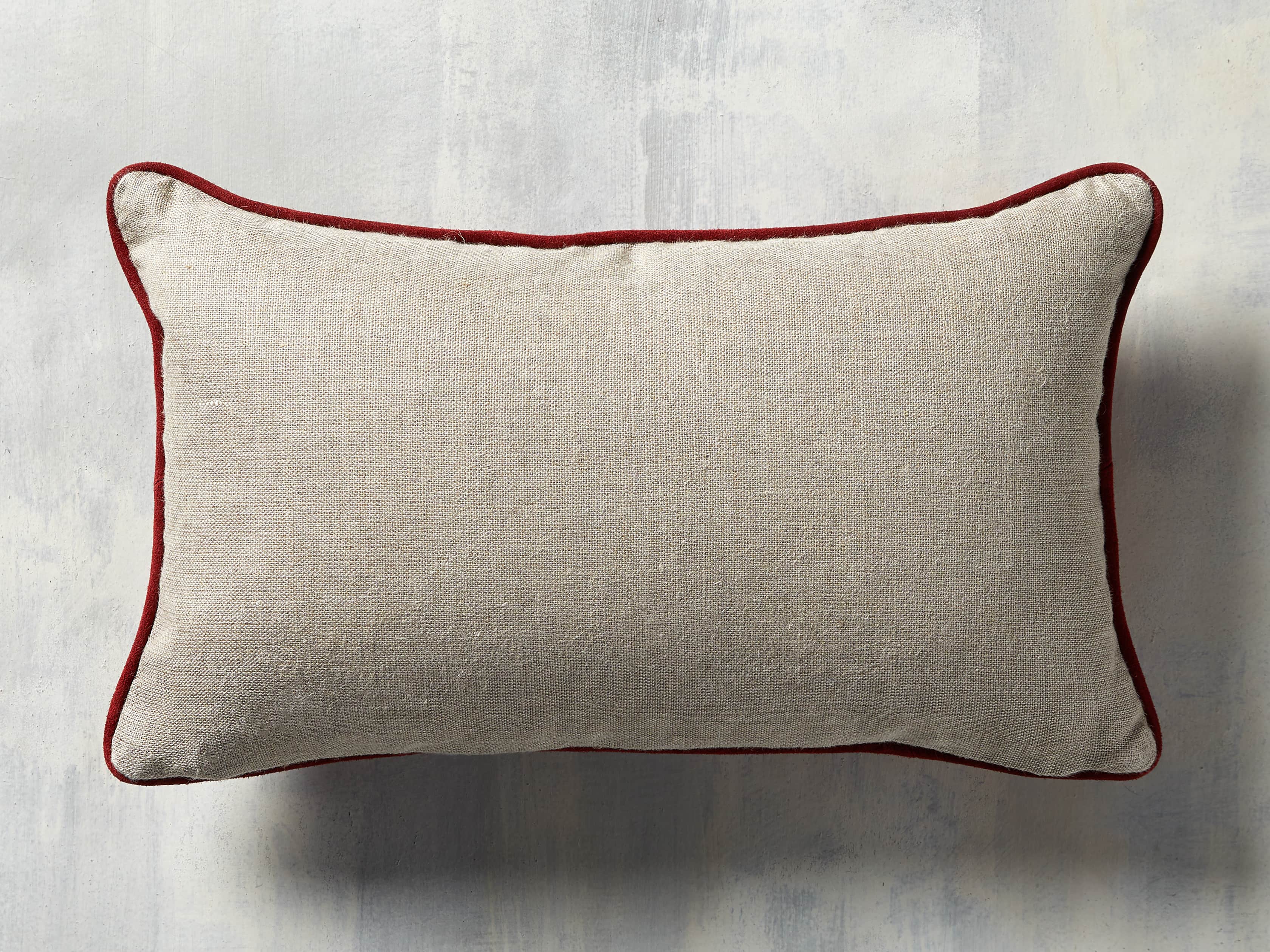 Suede Lumbar Pillow in Red, slide 4 of 4