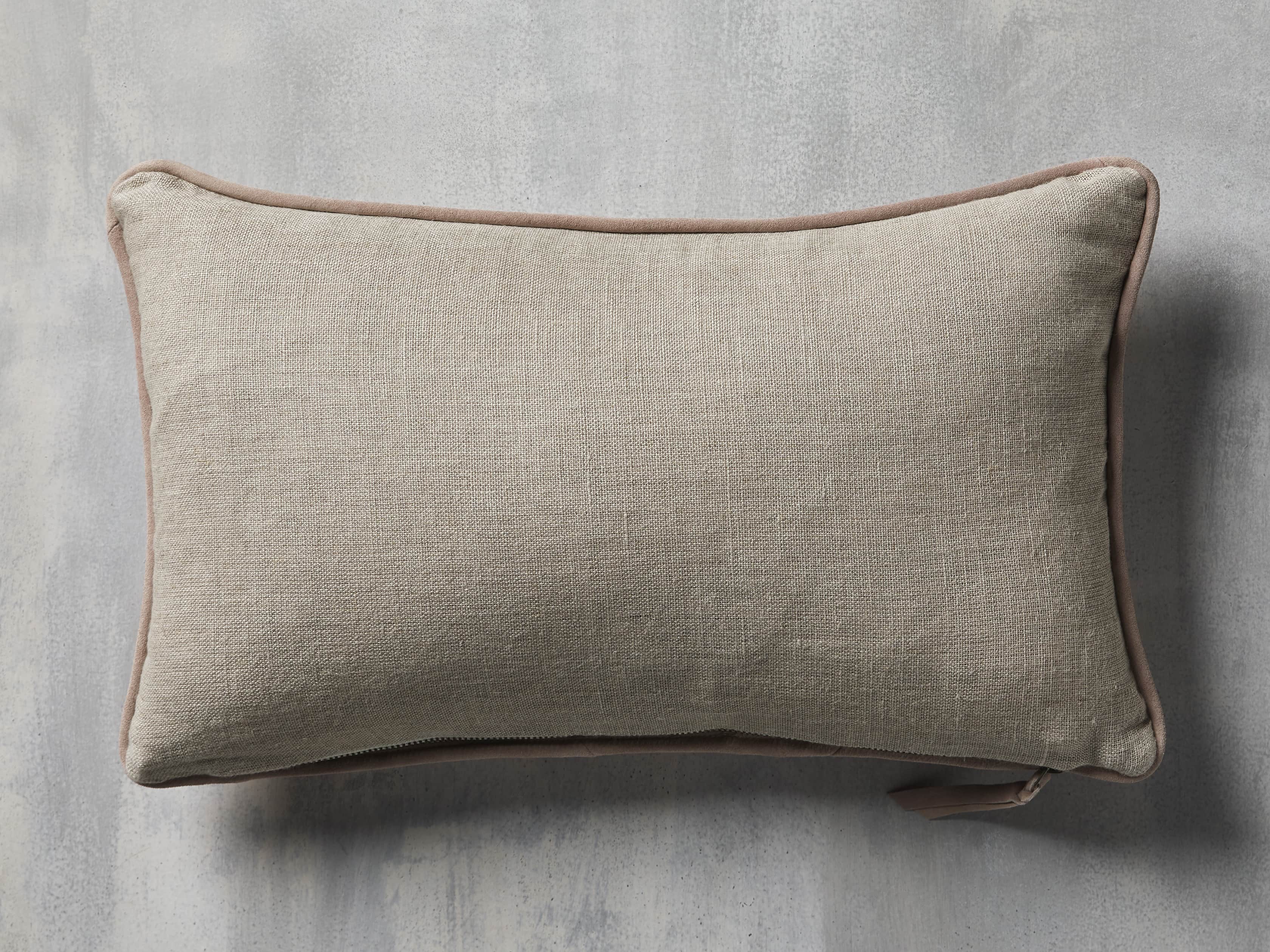 SUEDE LUMBAR PILLOW IN MISTY ROSE, slide 4 of 7