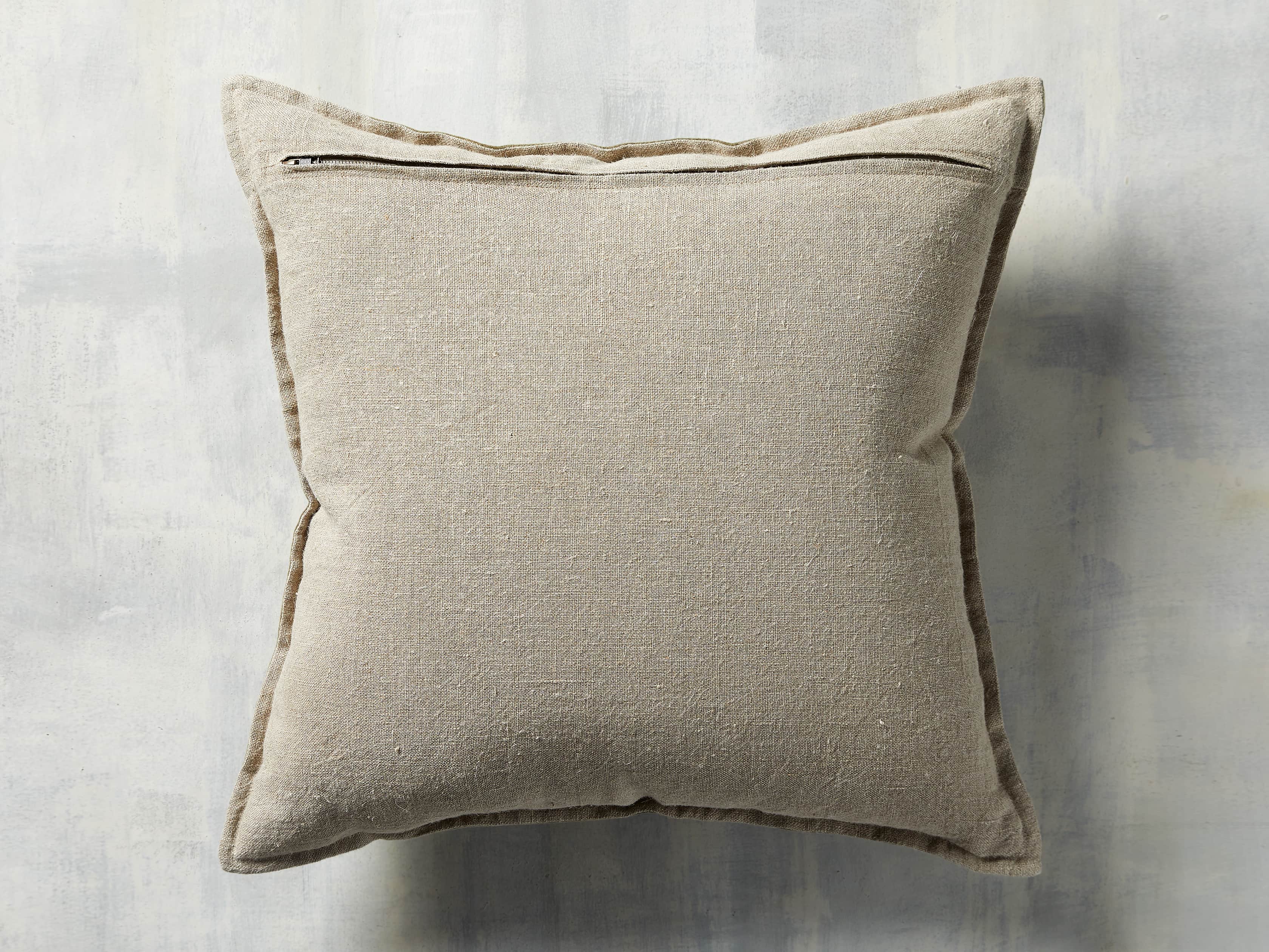 Velvet Grey/Ivory/Linen Stripe Plain Back Cushion Cover 