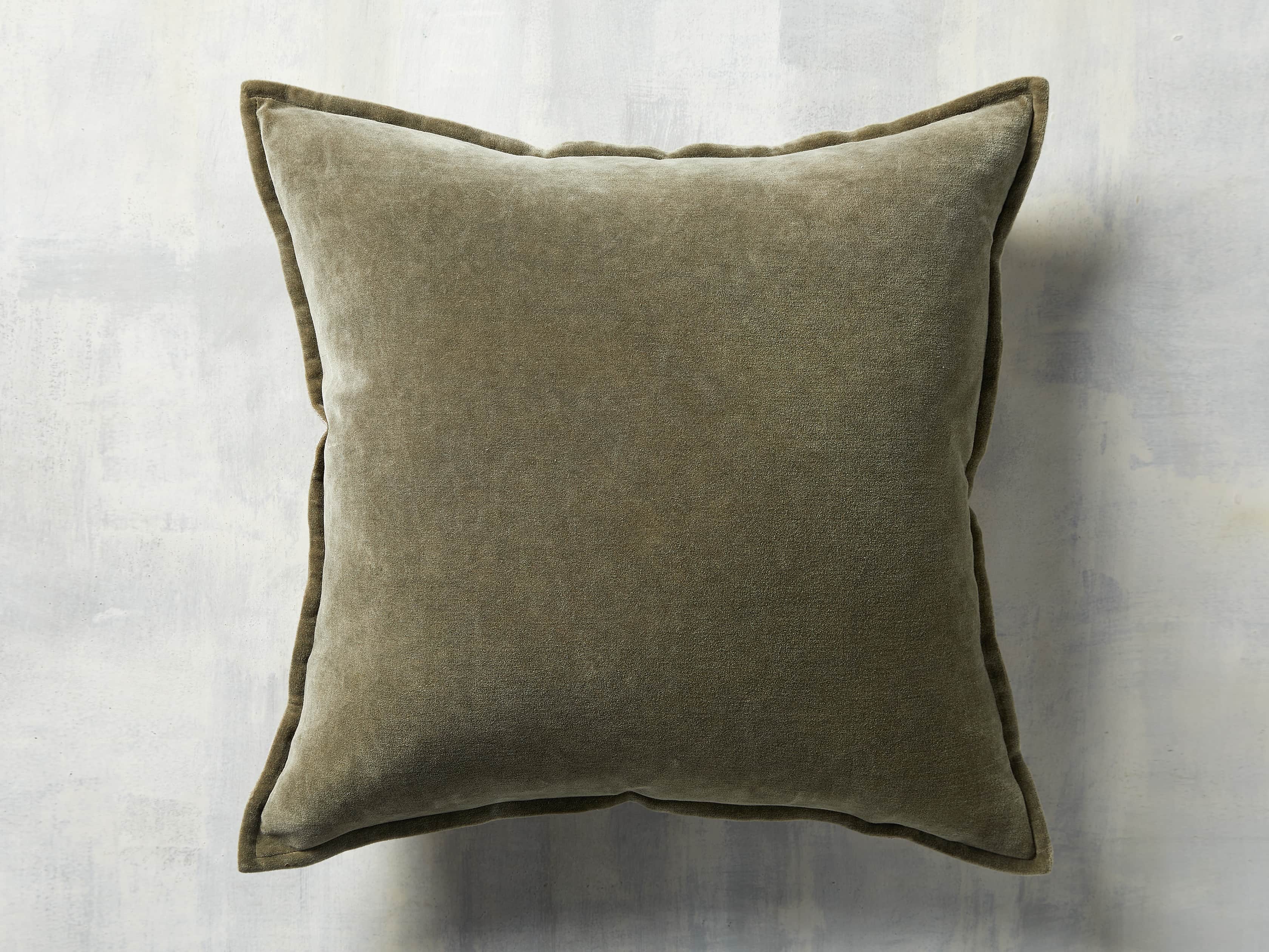 Stone Washed Velvet Basil Square Pillow, slide 3 of 5