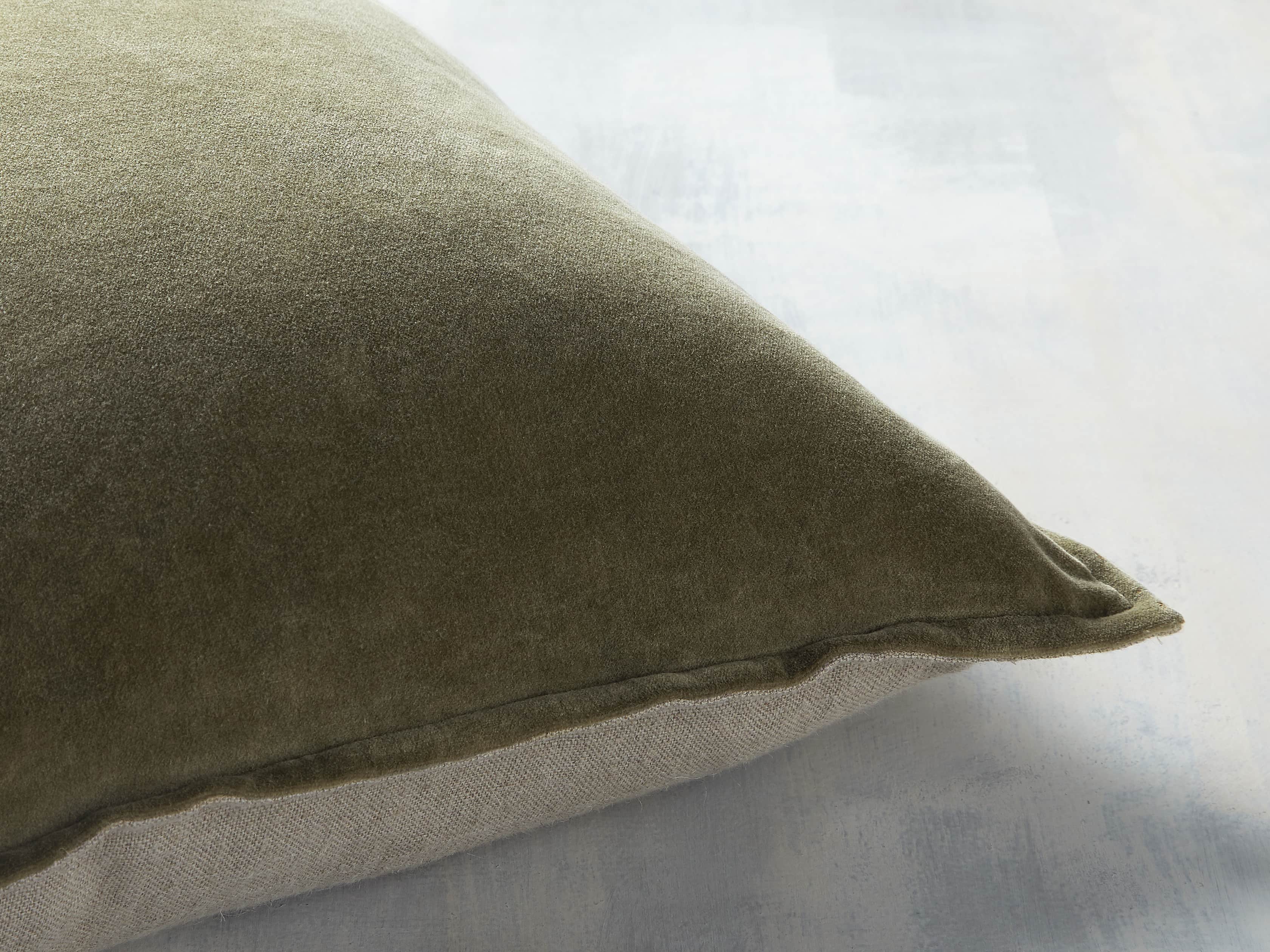 Stone Washed Velvet Basil Square Pillow, slide 2 of 5