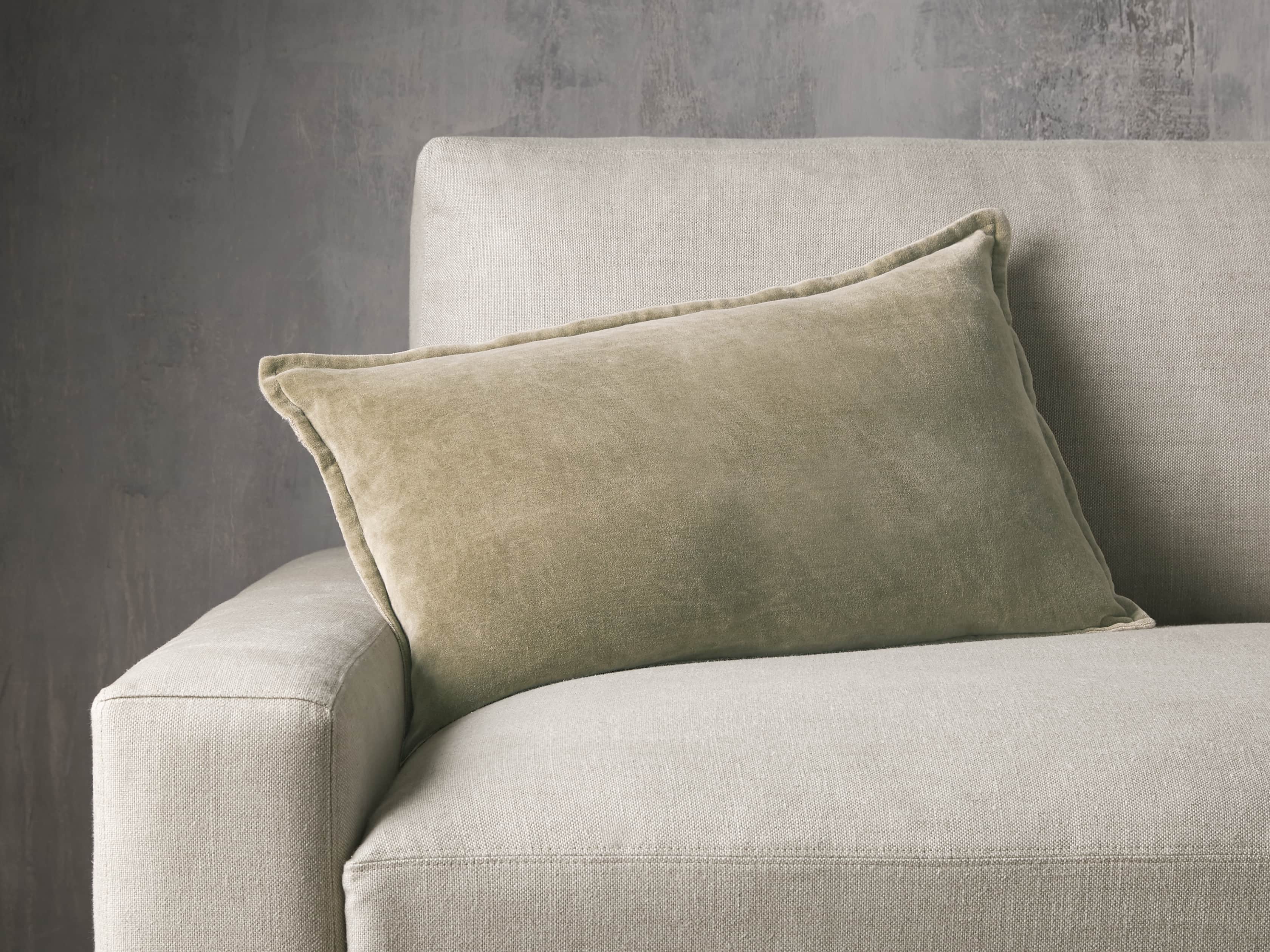 Stone Washed Velvet Lumbar Pillow Cover