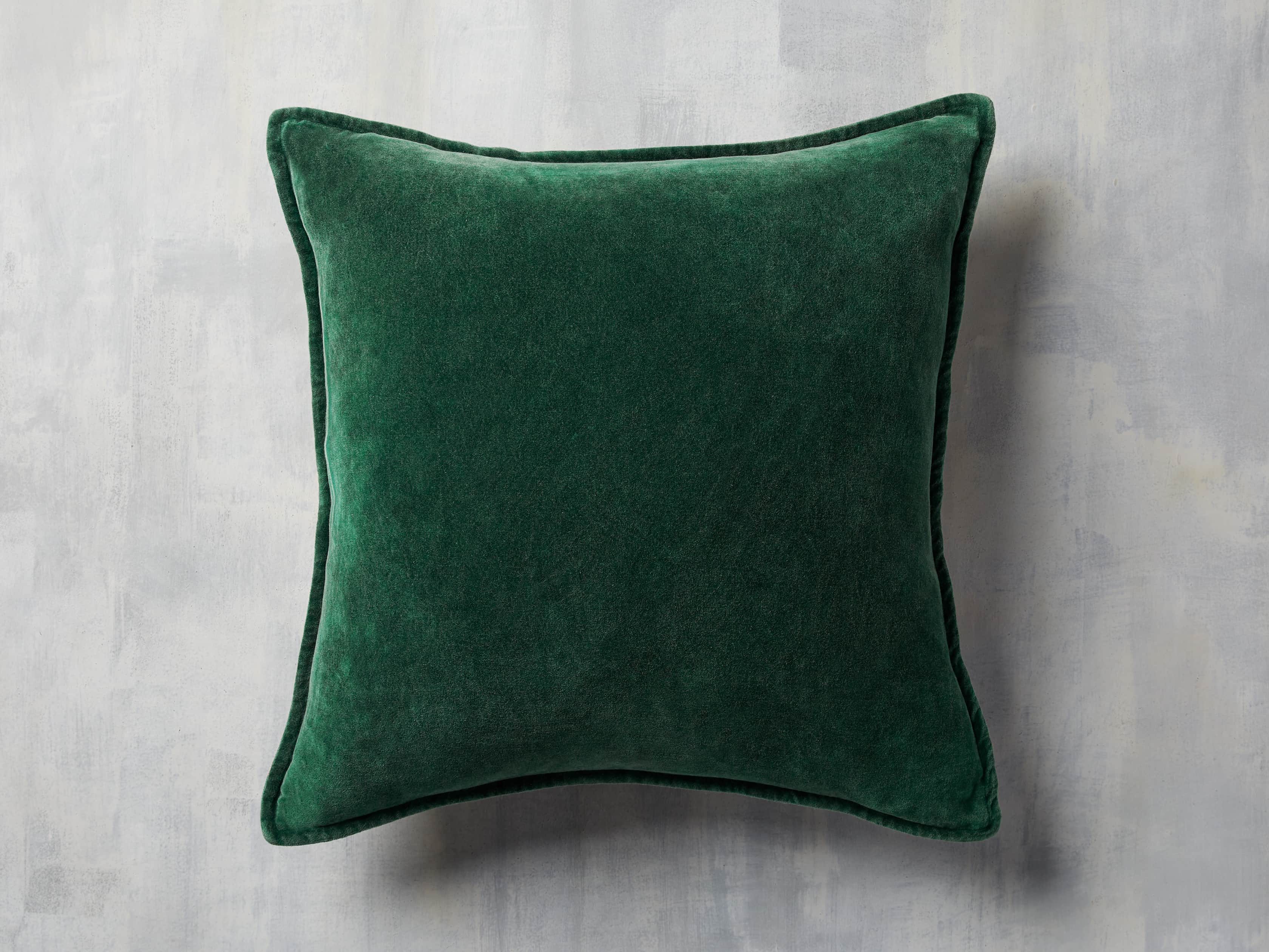 Stone Washed Velvet Pillow in Green