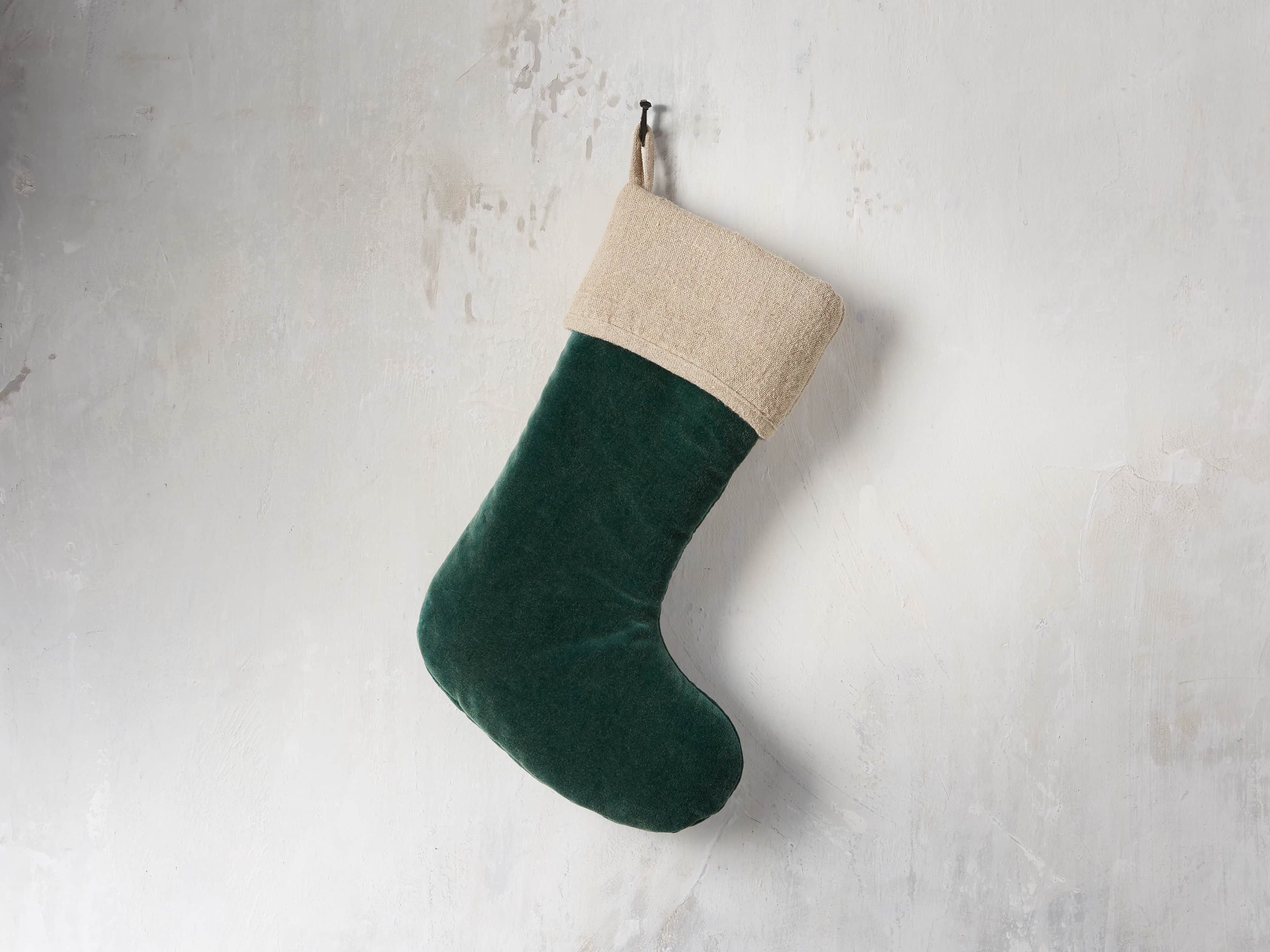 Stone washed Velvet Stocking in Green