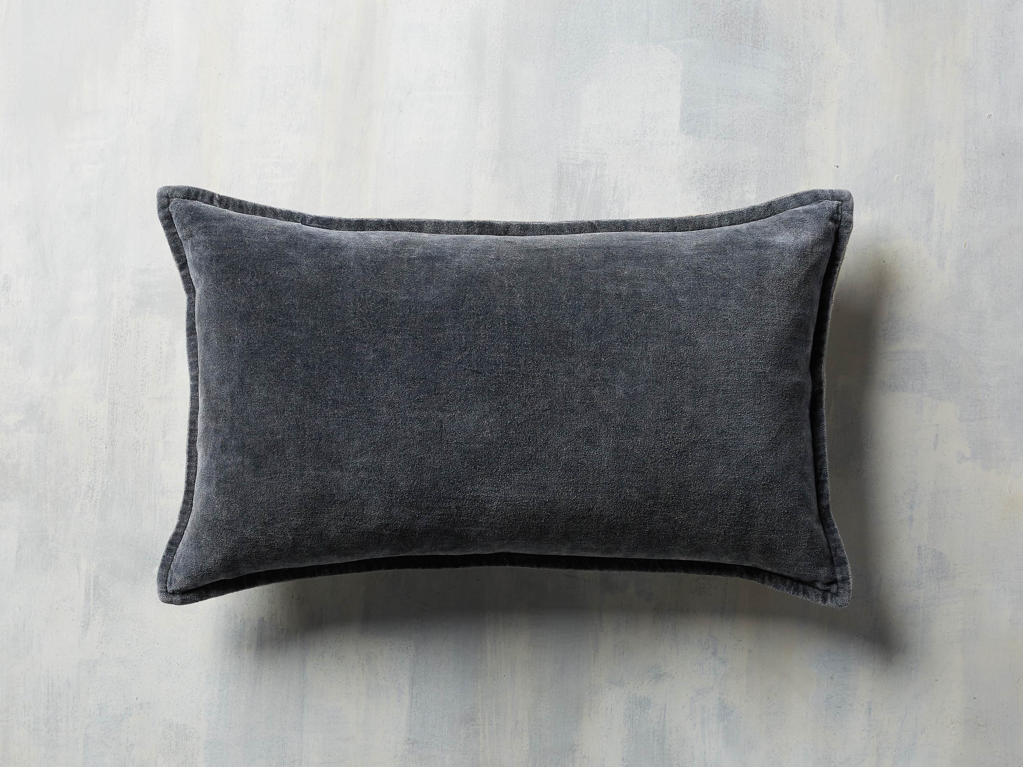 Stone Washed Velvet Lumbar Pillow Cover Arhaus
