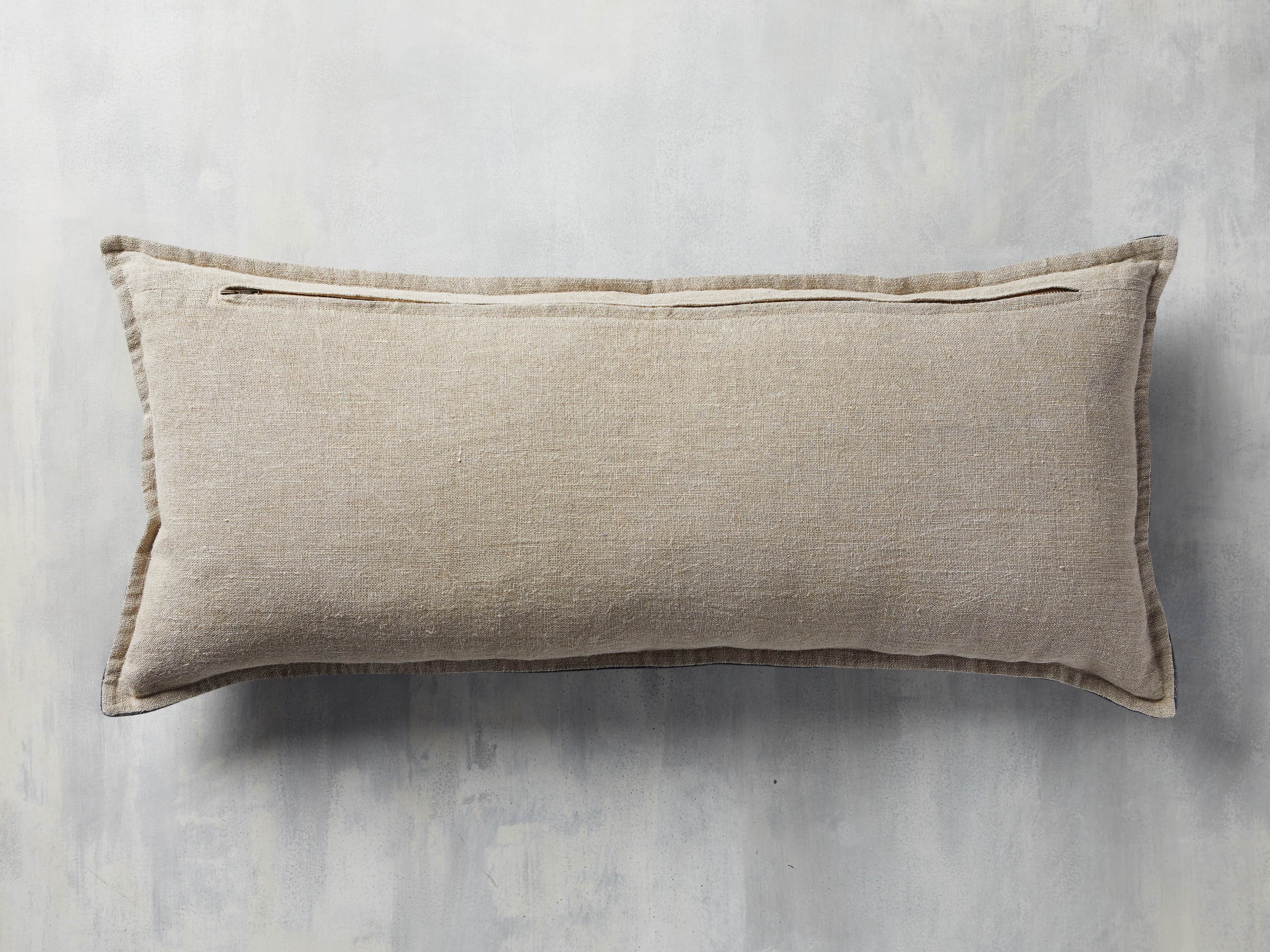 Stone Washed Velvet Oversized Lumbar Pillow in Indigo