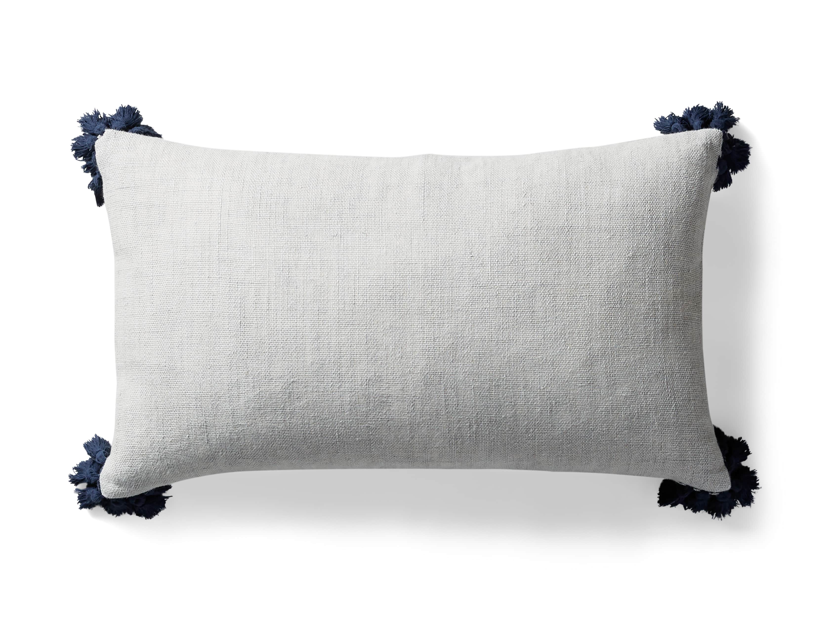 Stone Washed Linen Lumbar Pillow in Mist, slide 5 of 8
